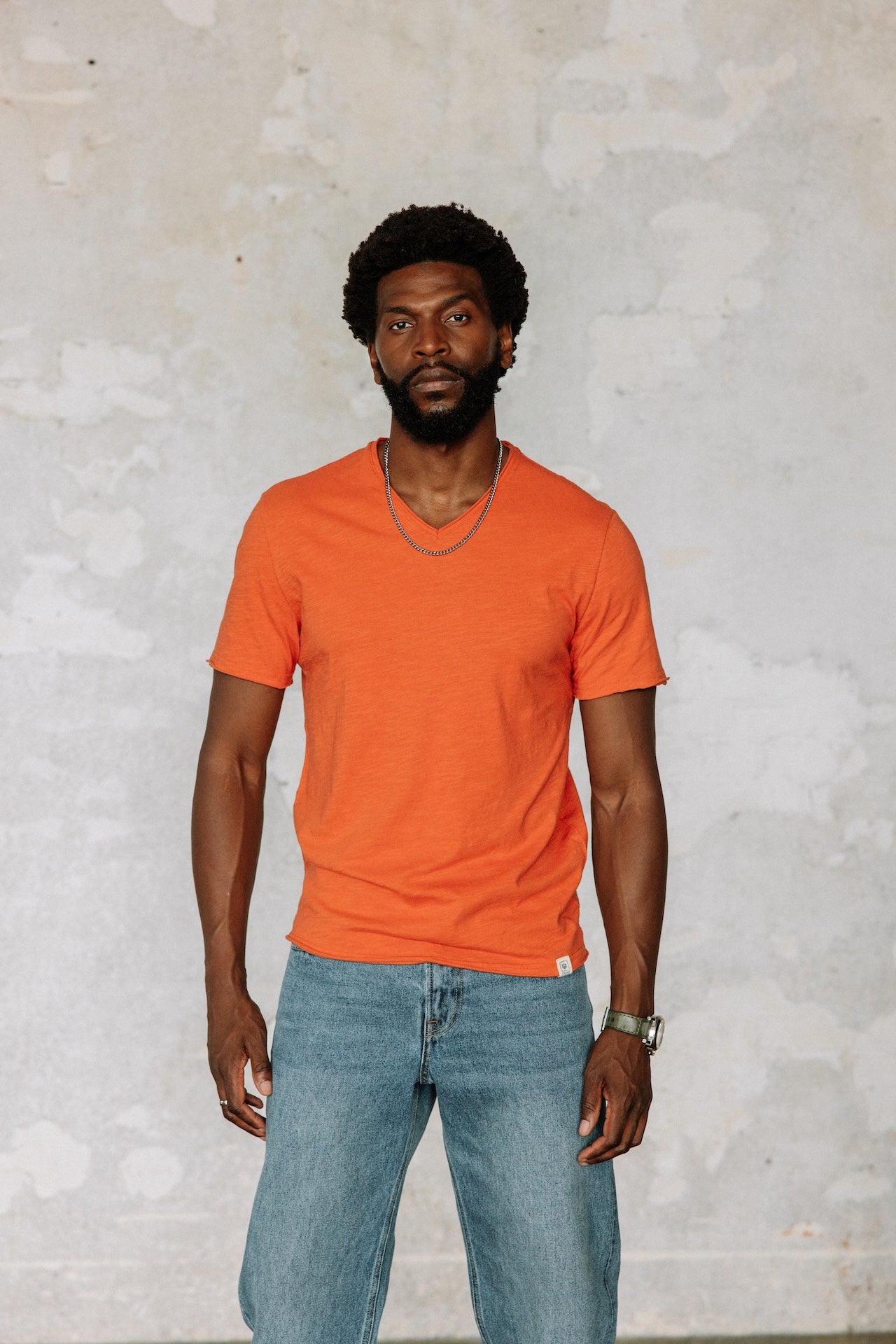 T-Shirt en jersey flammé Homme Leandro Kansas mecca orange | Freeman T. Porter