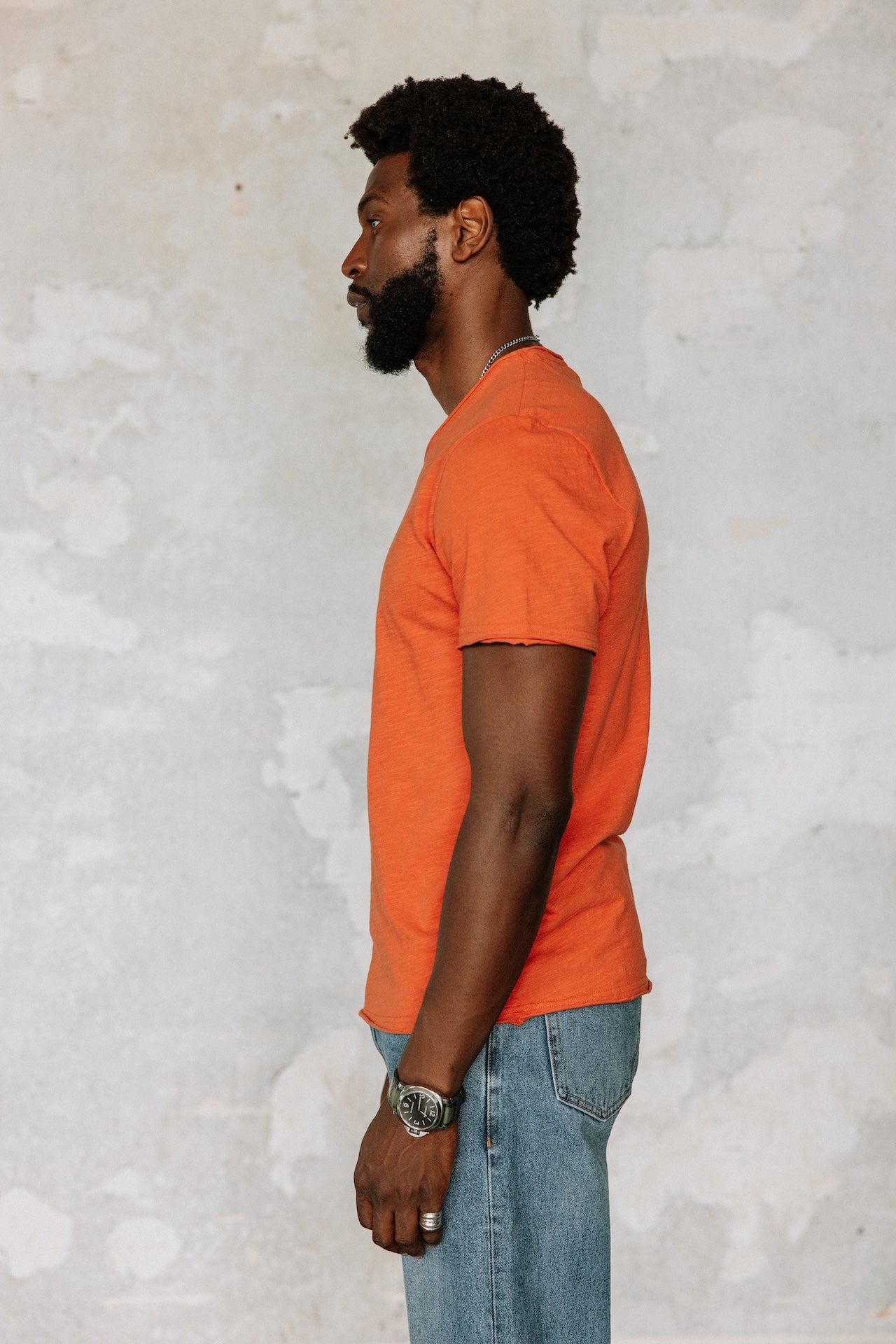 T-shirt en jersey flammé Hombres Leandro Kansas mecca orange | Freeman T. Porter