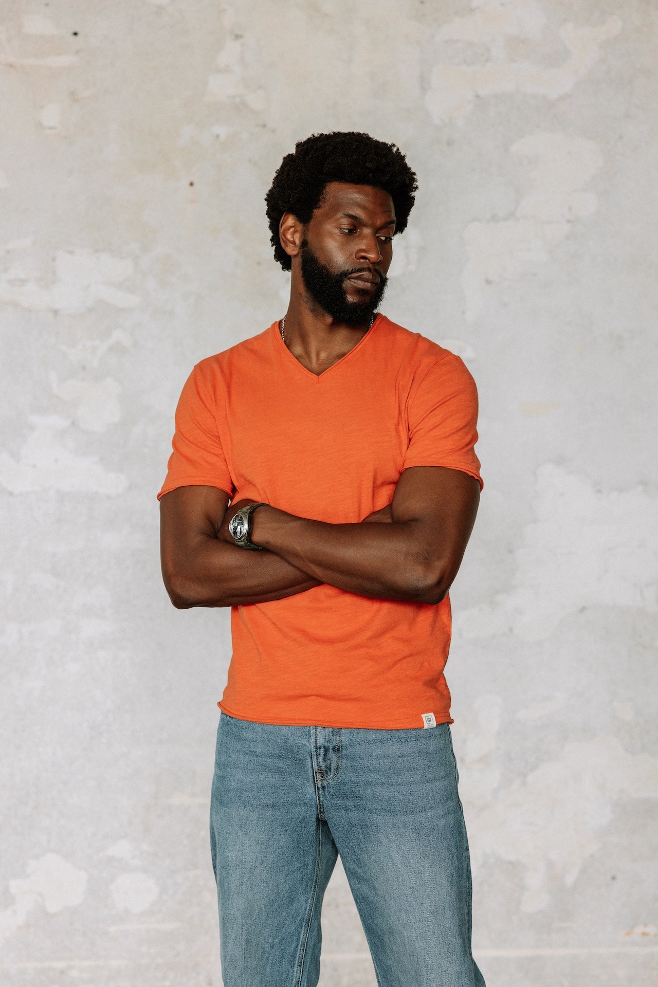 T-shirt en jersey flammé Hombres Leandro Kansas mecca orange | Freeman T. Porter