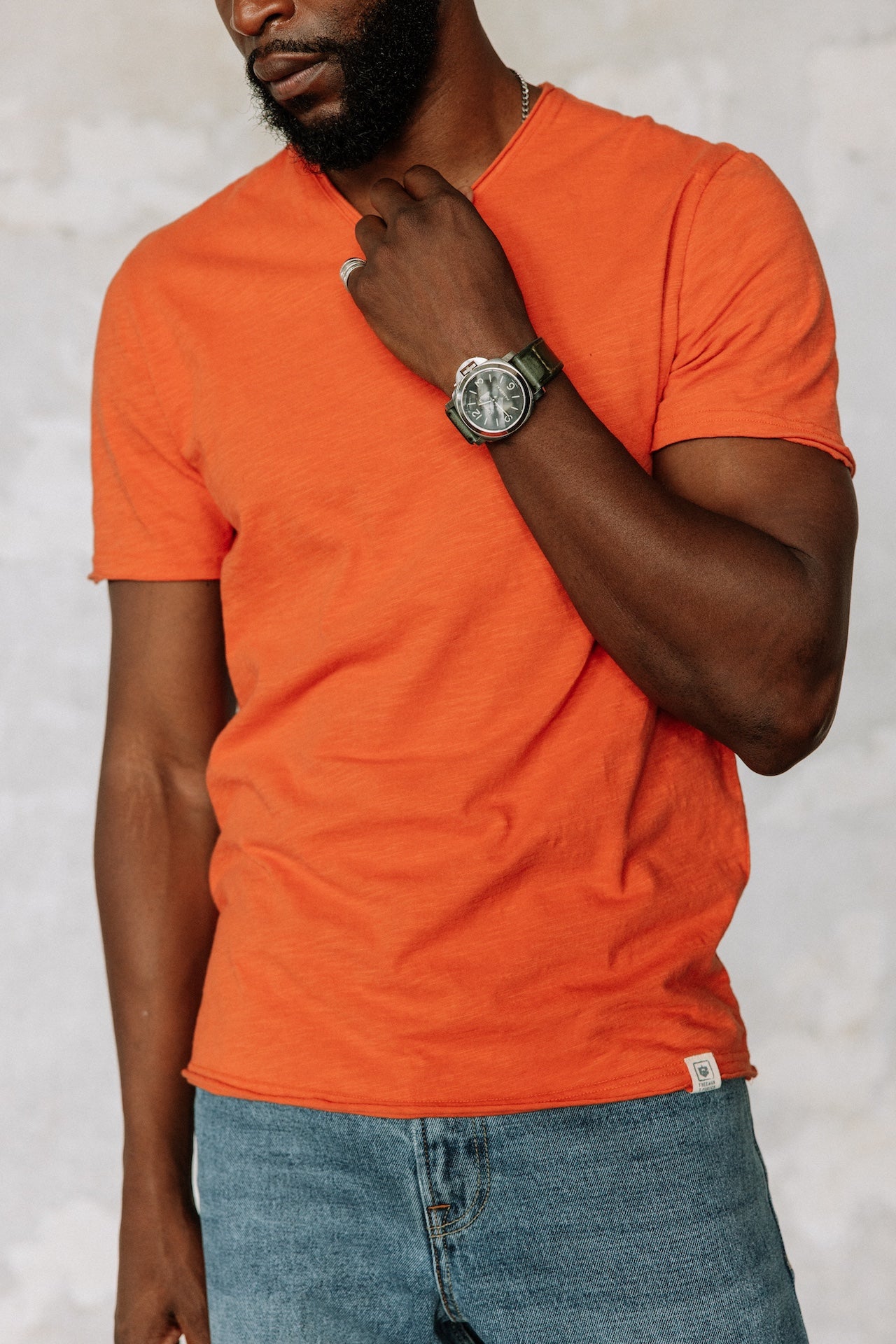 T-shirt en jersey flammé Hombres Leandro Kansas mecca orange | Freeman T. Porter