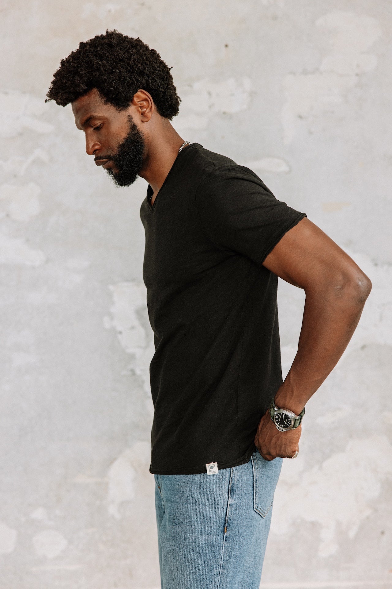 T-Shirt en jersey flammé Homme Leandro Kansas pirate black | Freeman T. Porter