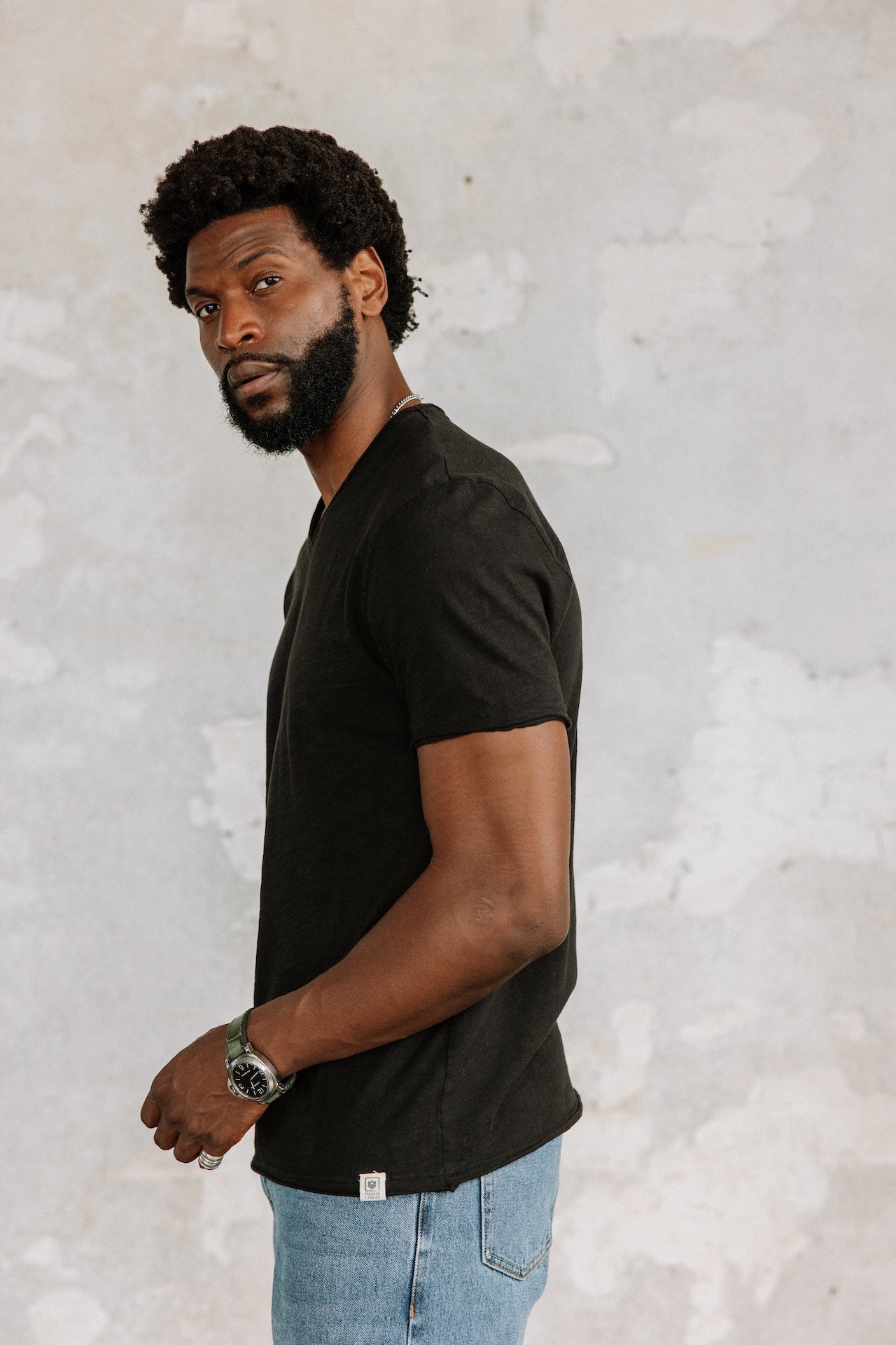 T-shirt en jersey flammé Hombres Leandro Kansas pirate black | Freeman T. Porter