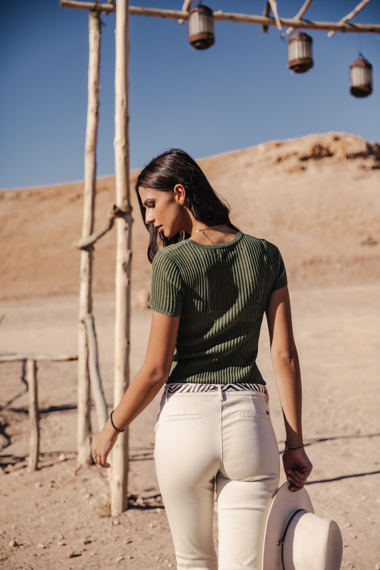 T-Shirt manches courtes Femme Toranne Rib elm green | Freeman T. Porter