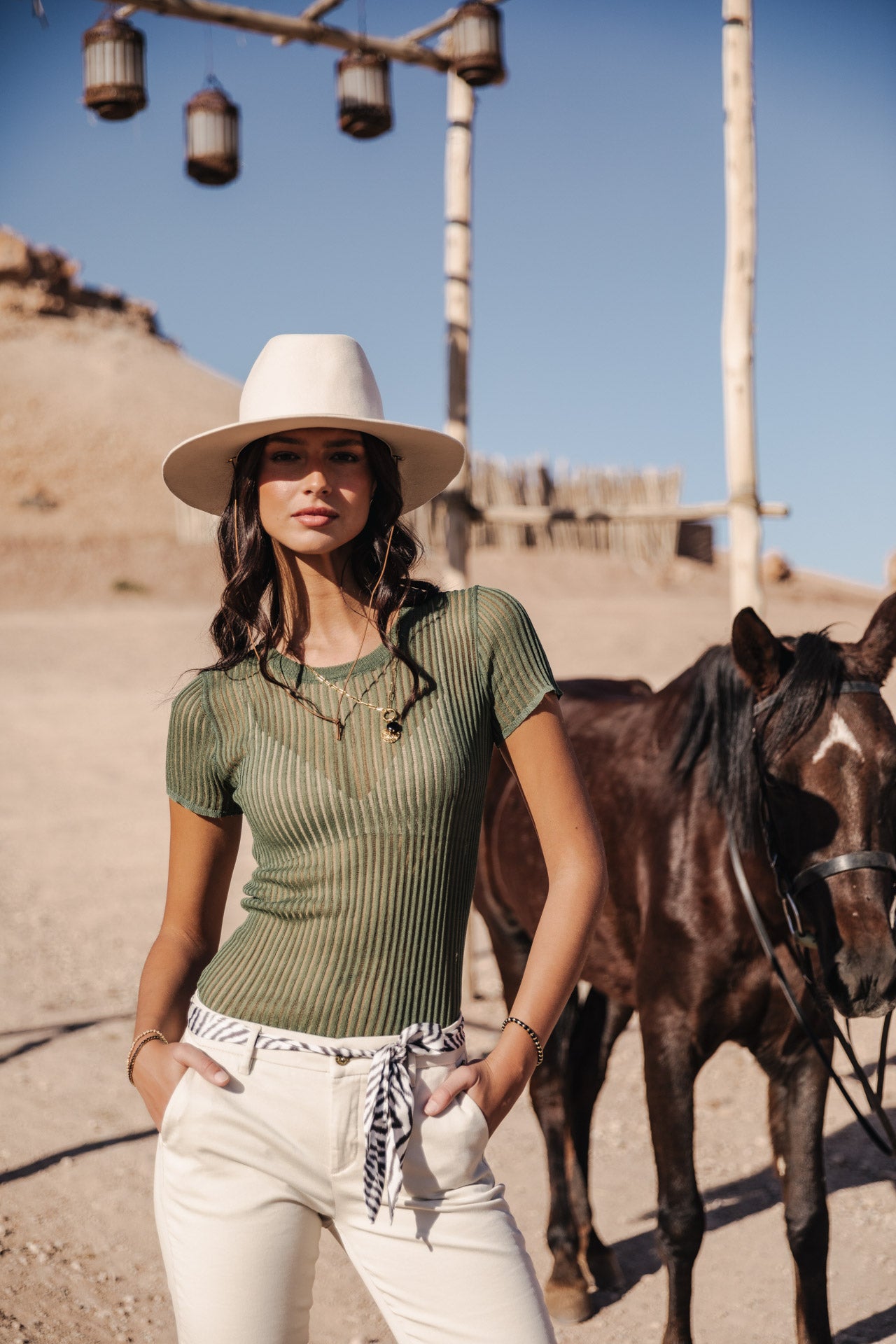 T-Shirt manches courtes Woman Toranne Rib elm green | Freeman T. Porter
