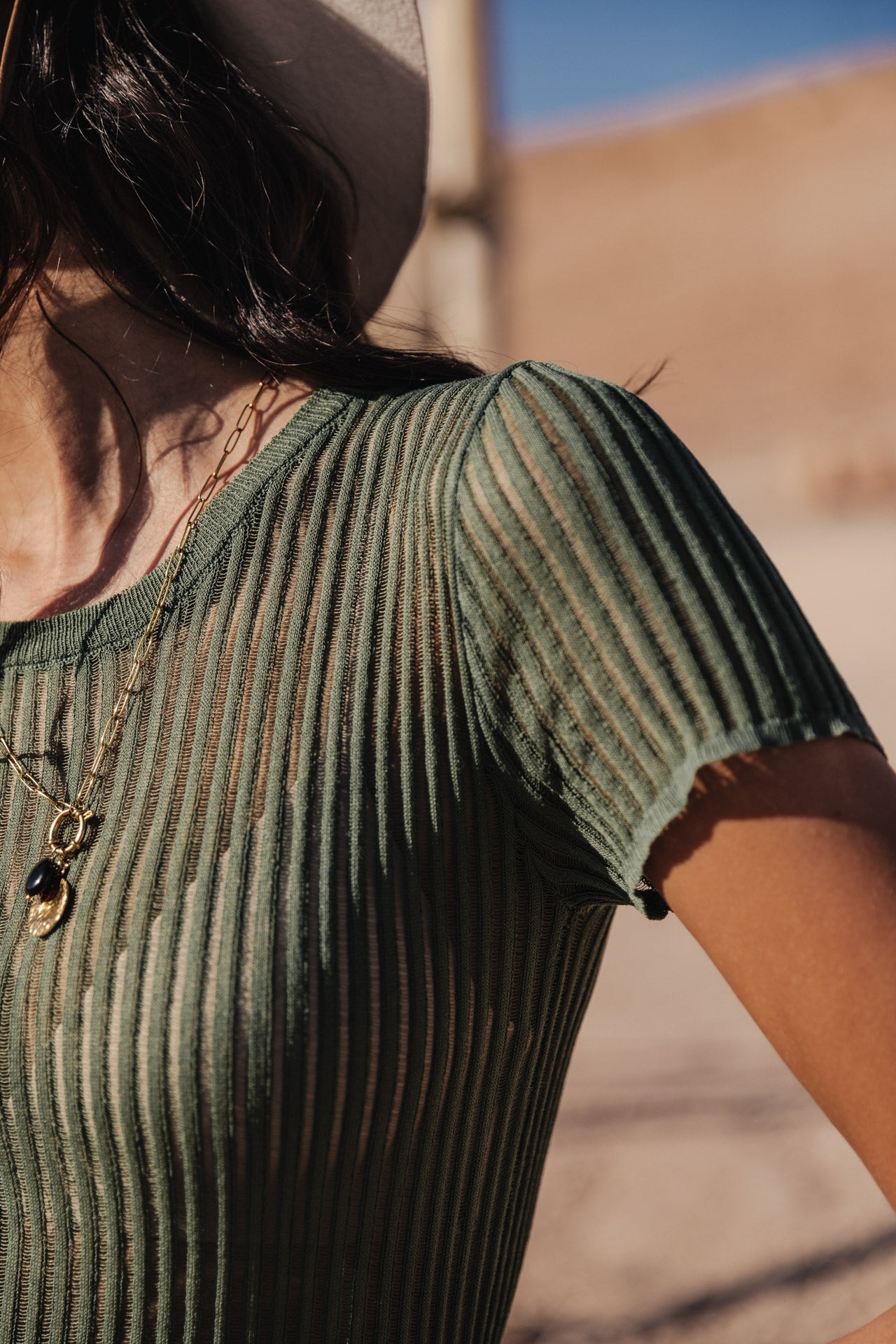 T-Shirt manches courtes Woman Toranne Rib elm green | Freeman T. Porter