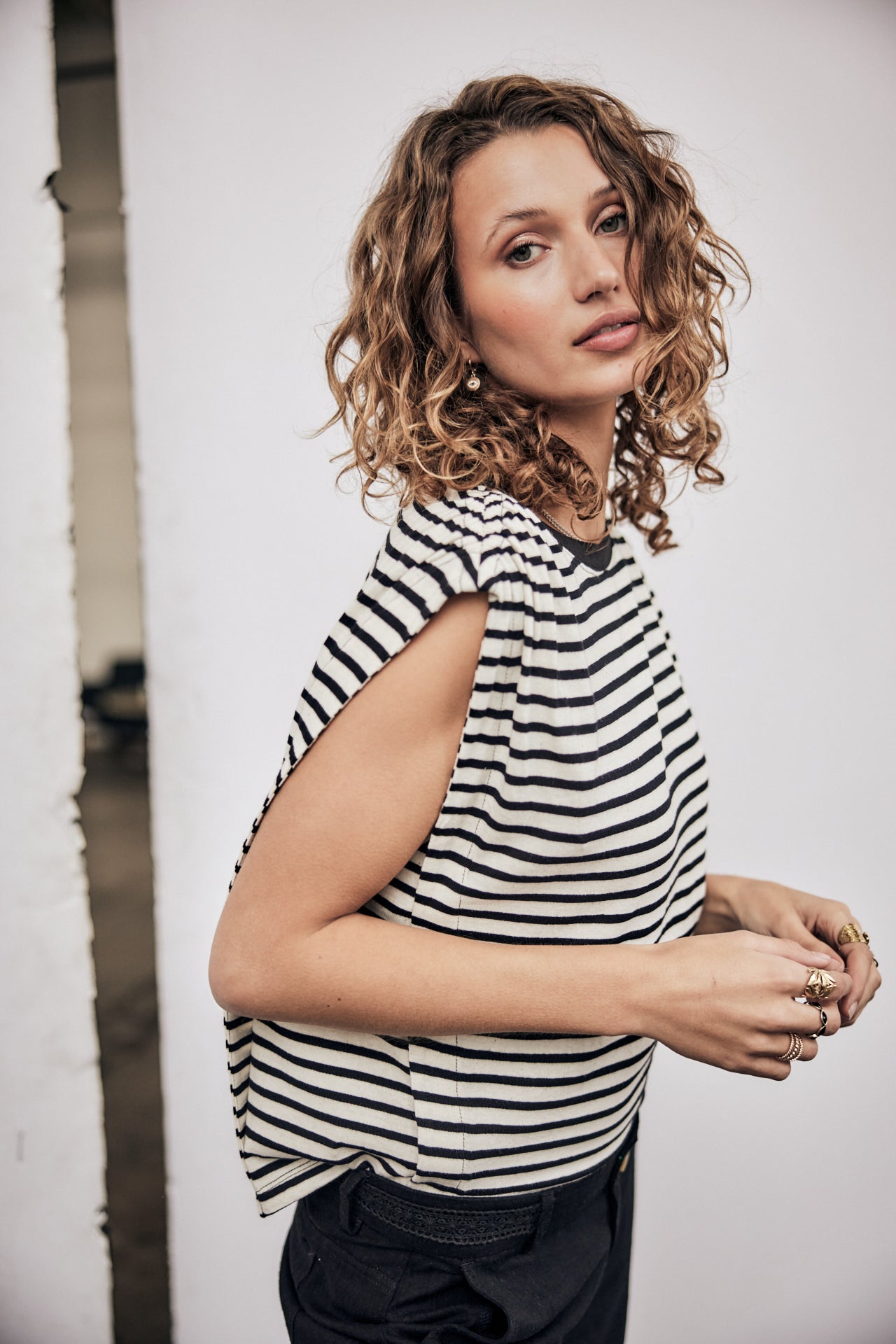 T-shirt sans manche Woman Trenny Stripes black | Freeman T. Porter
