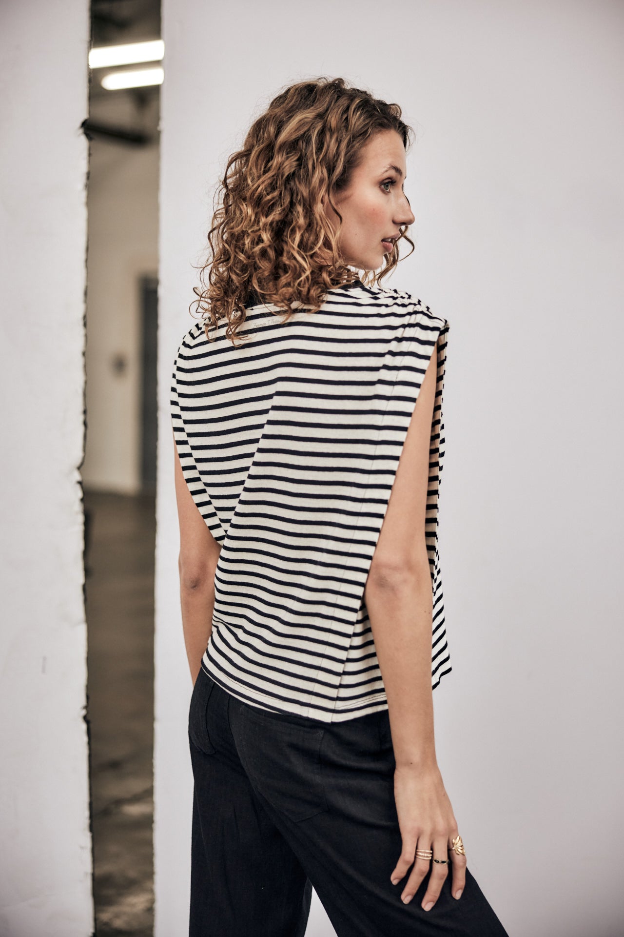T-shirt sans manche Woman Trenny Stripes black | Freeman T. Porter
