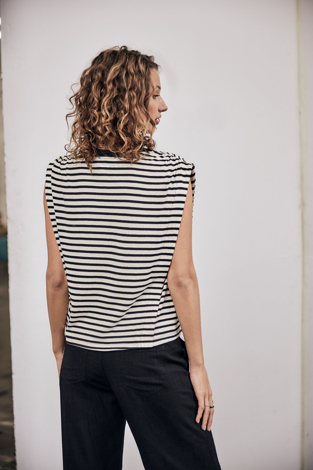 T-shirt sans manche Woman Trenny Stripes black | Freeman T. Porter