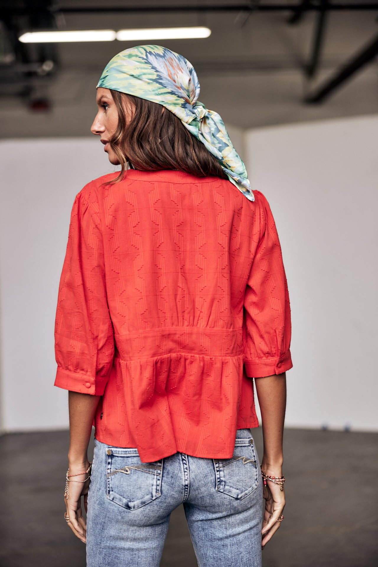 Top manches 3/4 Mujer Telinda Plain Color fiesta red | Freeman T. Porter