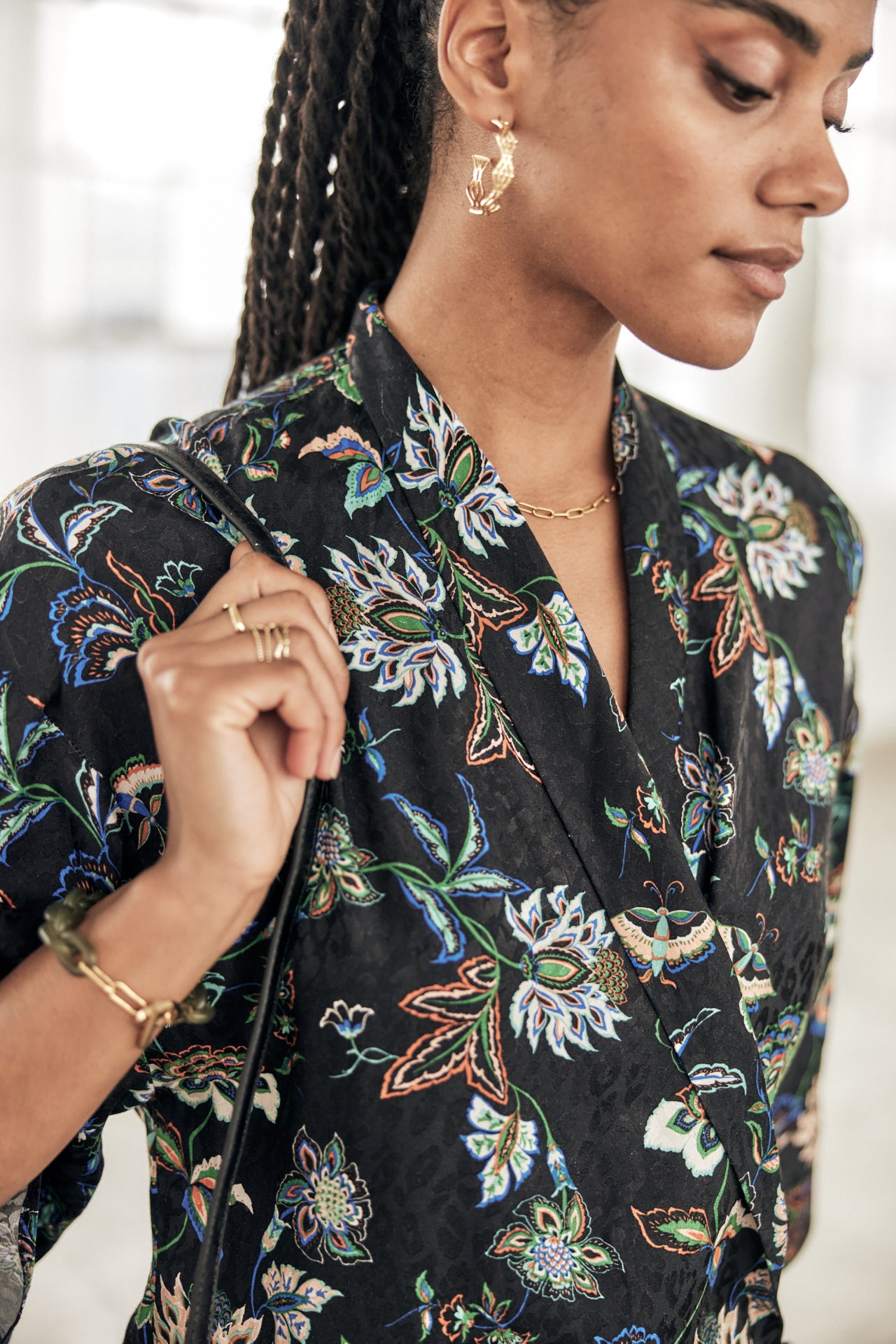 Top Kimono Mujer Triane Florescent black | Freeman T. Porter