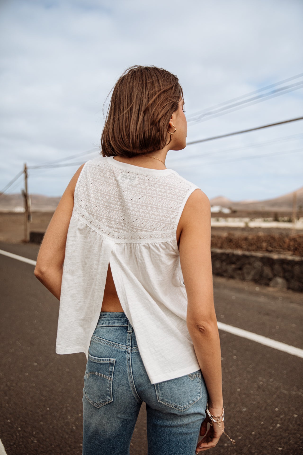 T-shirt sans manche Femme Trudie white | Freeman T. Porter