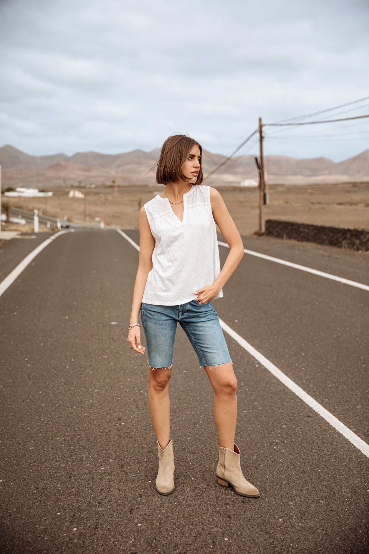 T-shirt sans manche Woman Trudie white | Freeman T. Porter