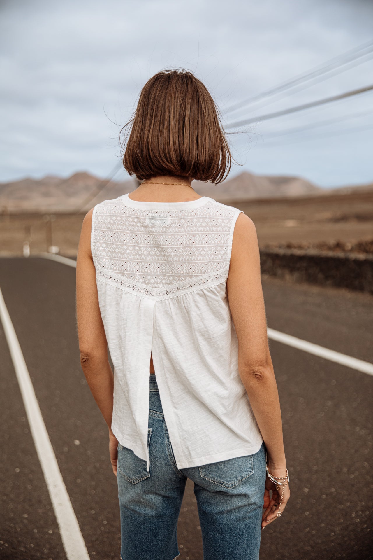 T-shirt sans manche Woman Trudie white | Freeman T. Porter