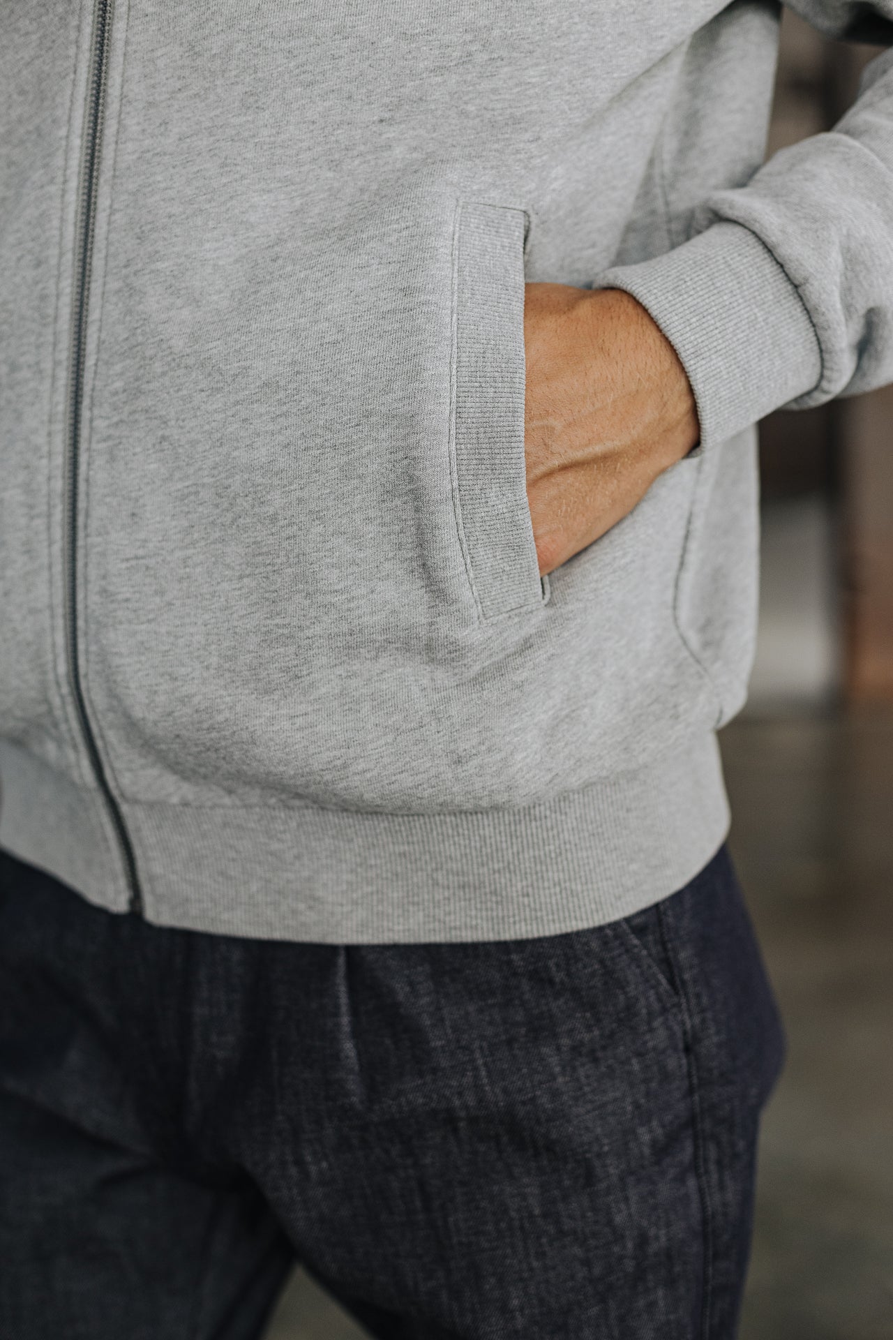 Gilet zippé Homme Sully Snug dark grey melange | Freeman T. Porter