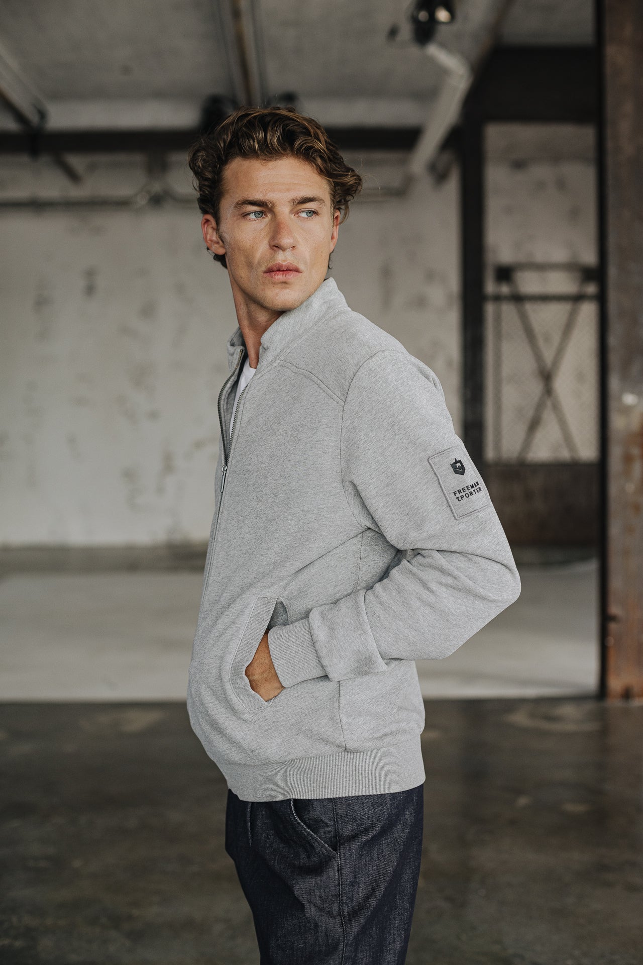 Gilet zippé Homme Sully Snug dark grey melange | Freeman T. Porter