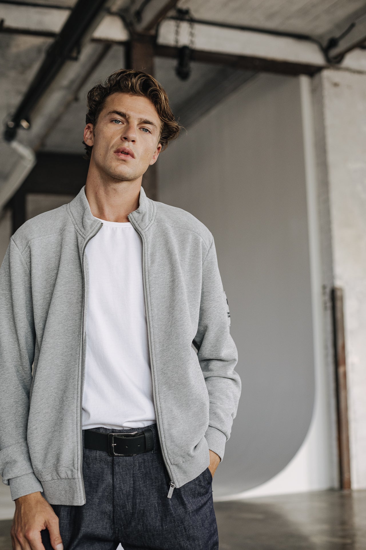 Gilet zippé Homme Sully Snug dark grey melange | Freeman T. Porter
