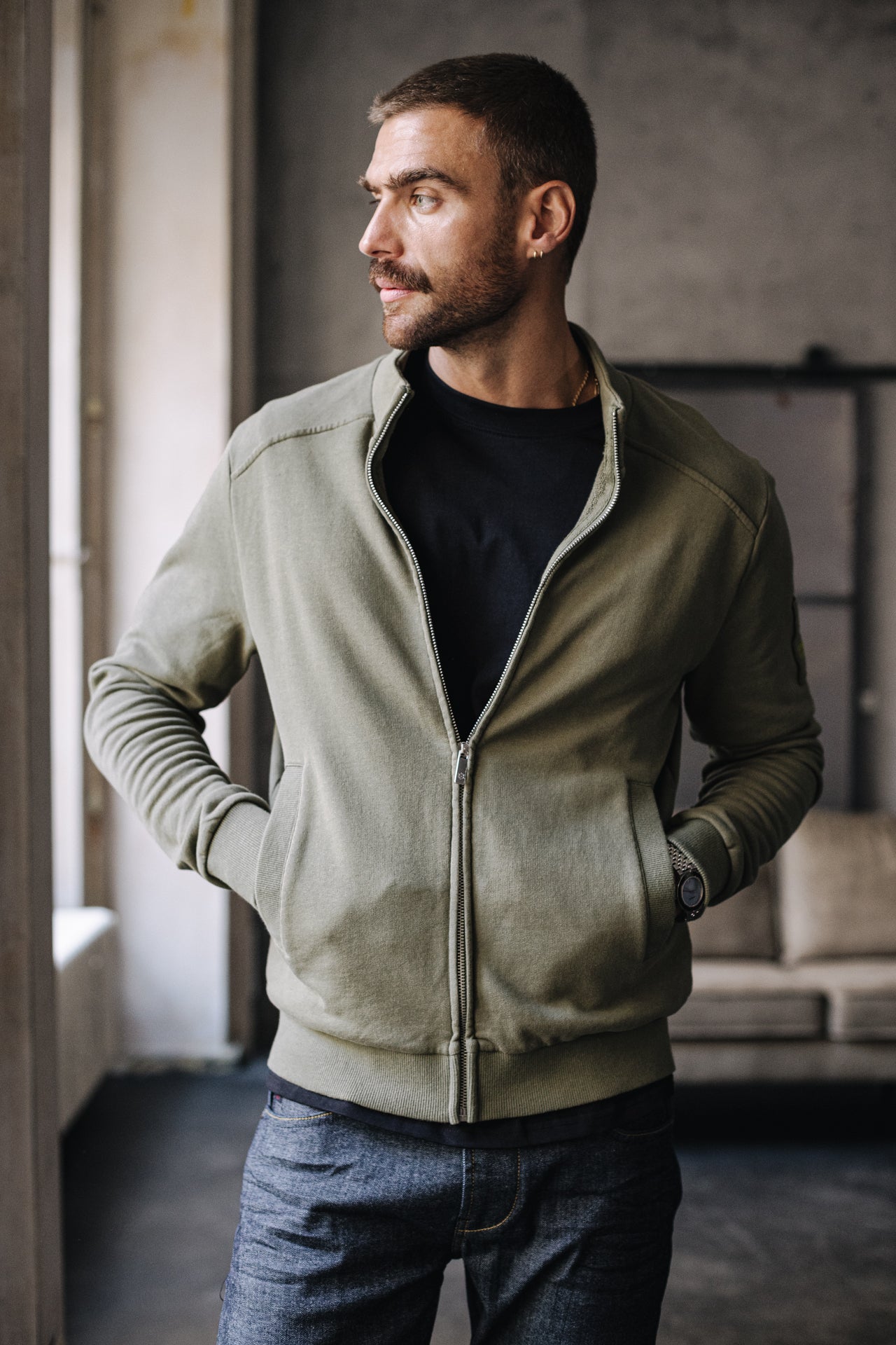 Gilet zippé Homme Sully Snug deep lichen green | Freeman T. Porter