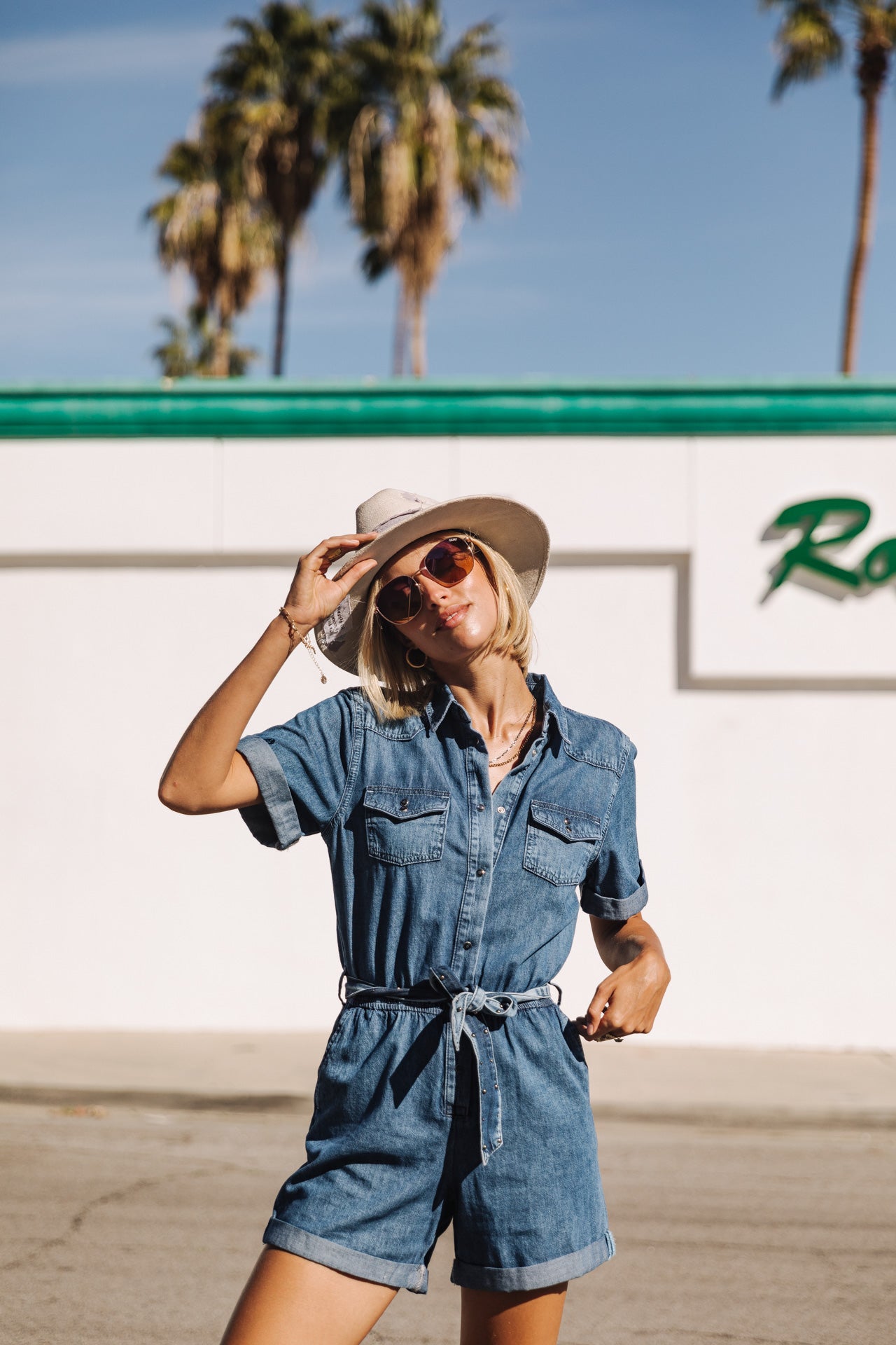 Combishort Femme Edna Denim manzana med | Freeman T. Porter