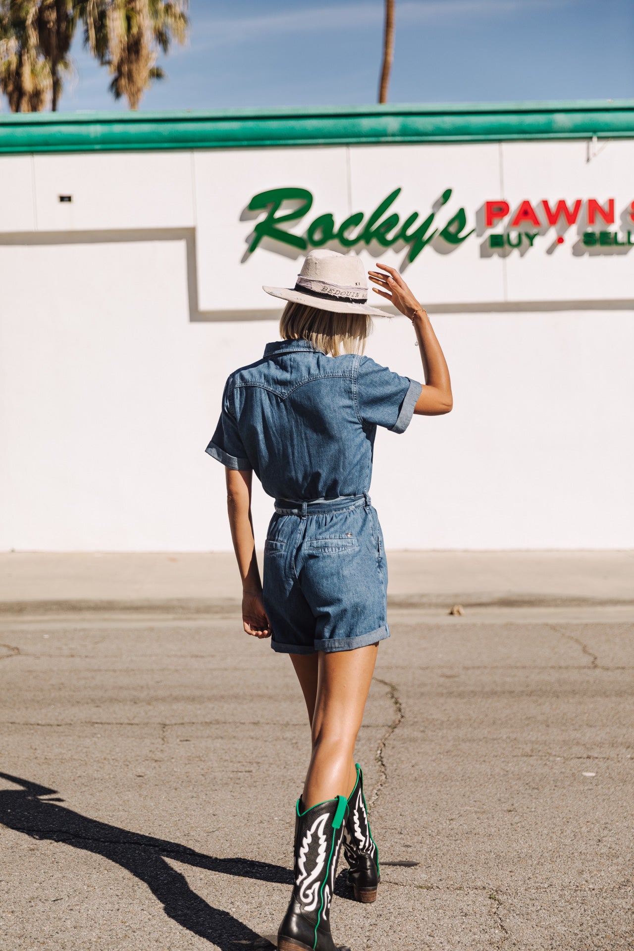 Combishort Femme Edna Denim manzana med | Freeman T. Porter