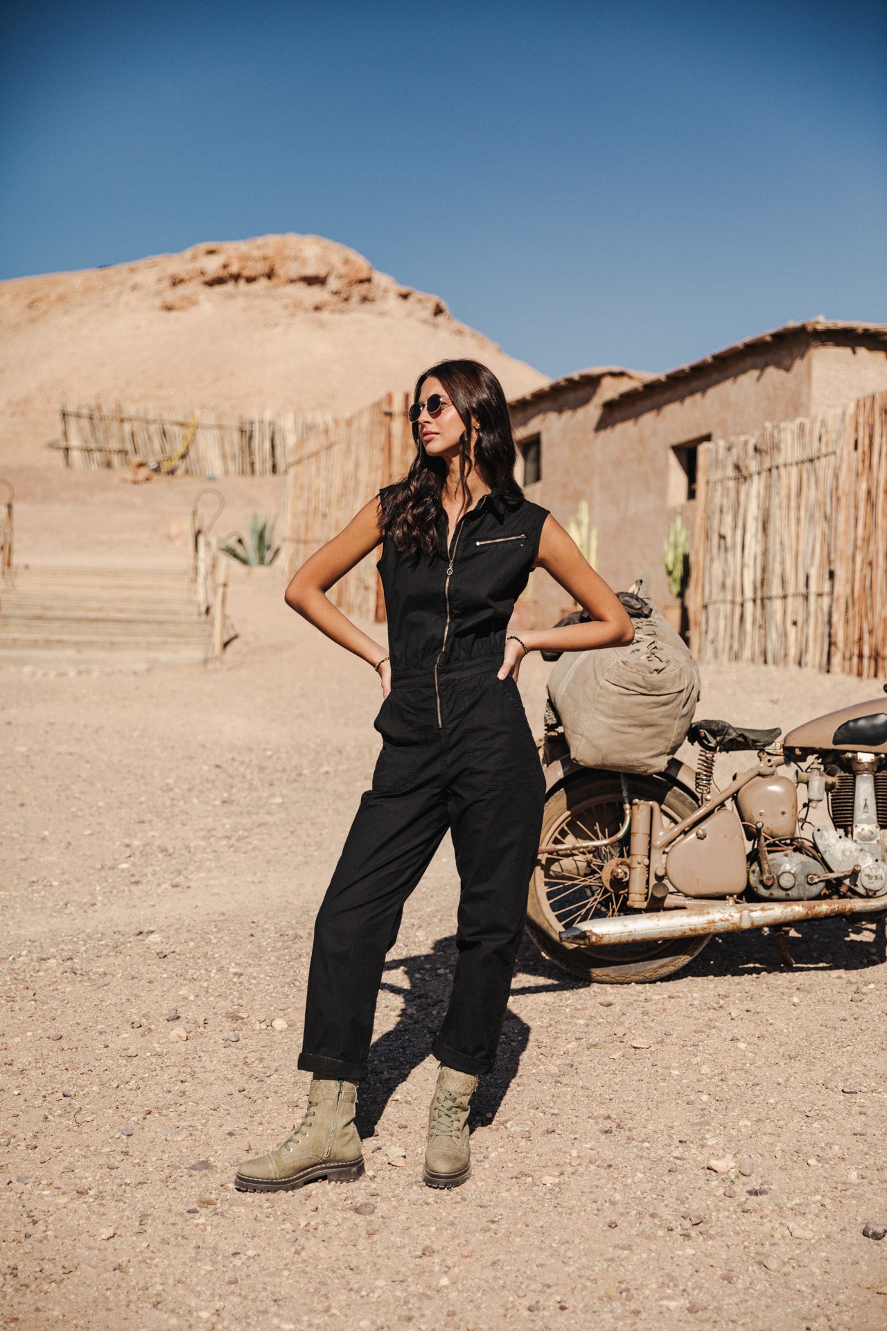 Combinaison zippée Femme Martha Calvi black | Freeman T. Porter
