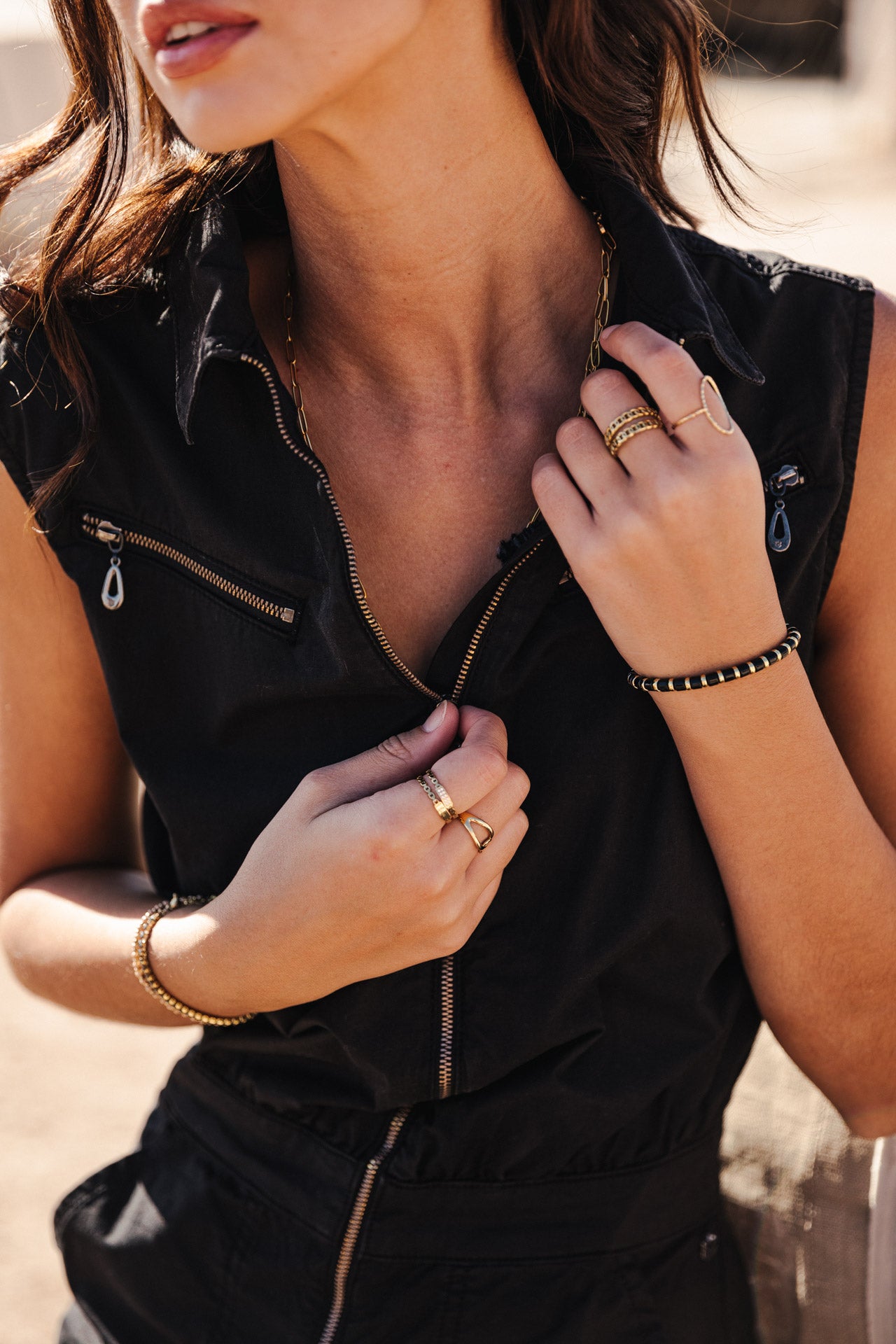 Combinaison zippée Femme Martha Calvi black | Freeman T. Porter