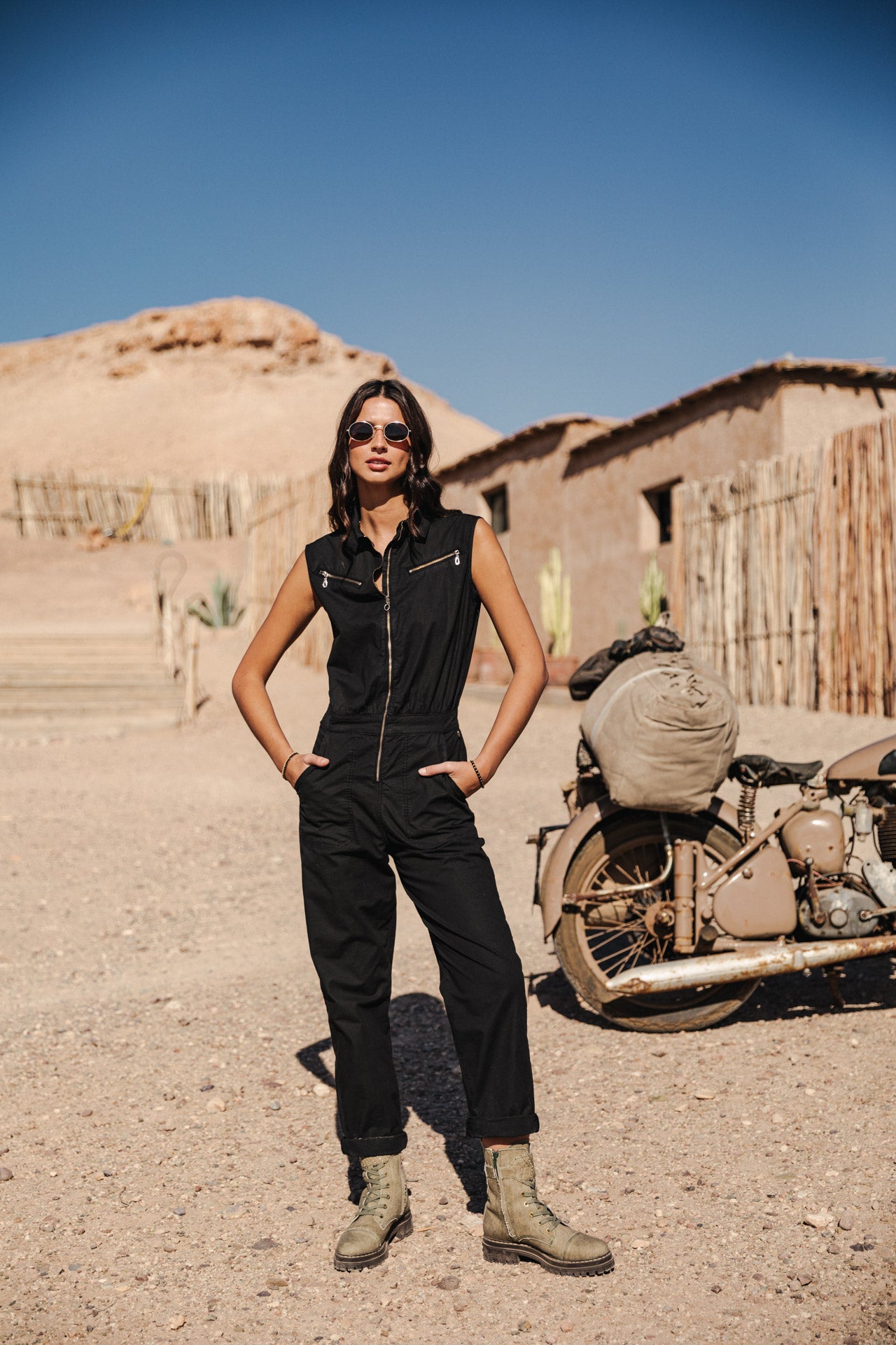Combinaison zippée Femme Martha Calvi black | Freeman T. Porter