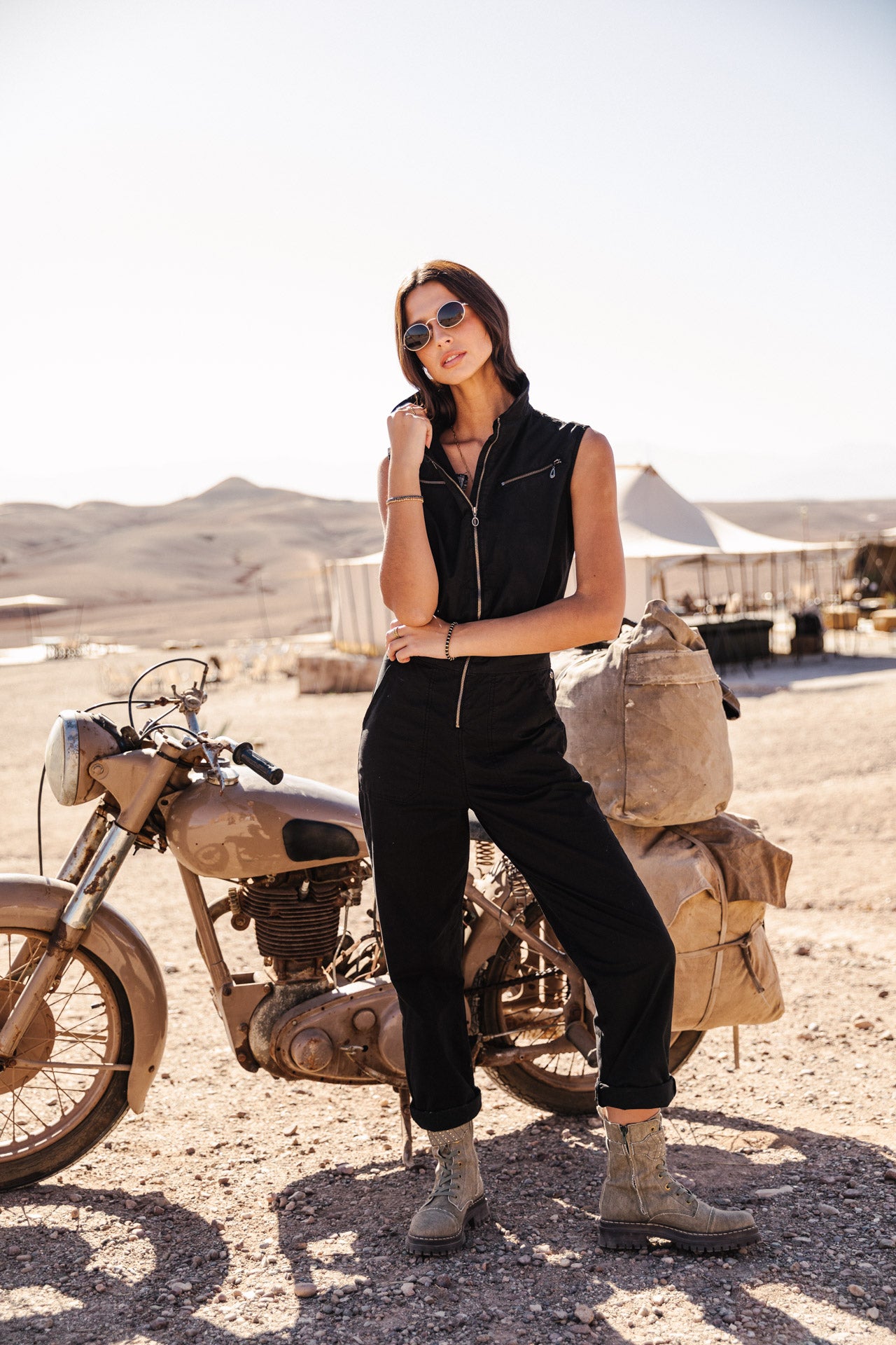 Combinaison zippée Femme Martha Calvi black | Freeman T. Porter