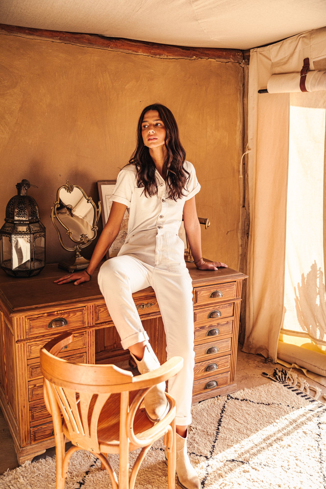 Combinaison en denim Femme Tifany Andalousia off white | Freeman T. Porter
