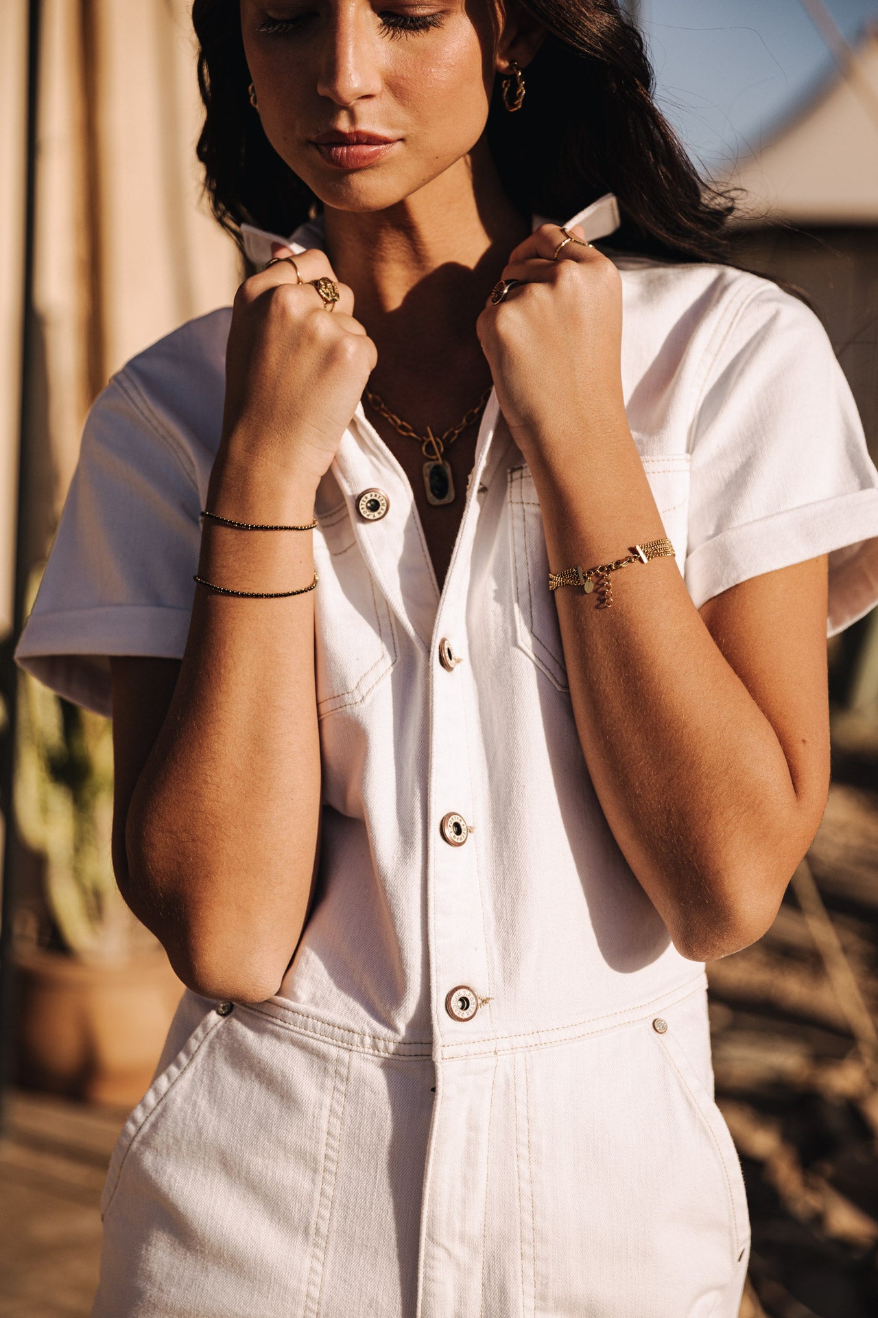 Combinaison en denim Femme Tifany Andalousia off white | Freeman T. Porter