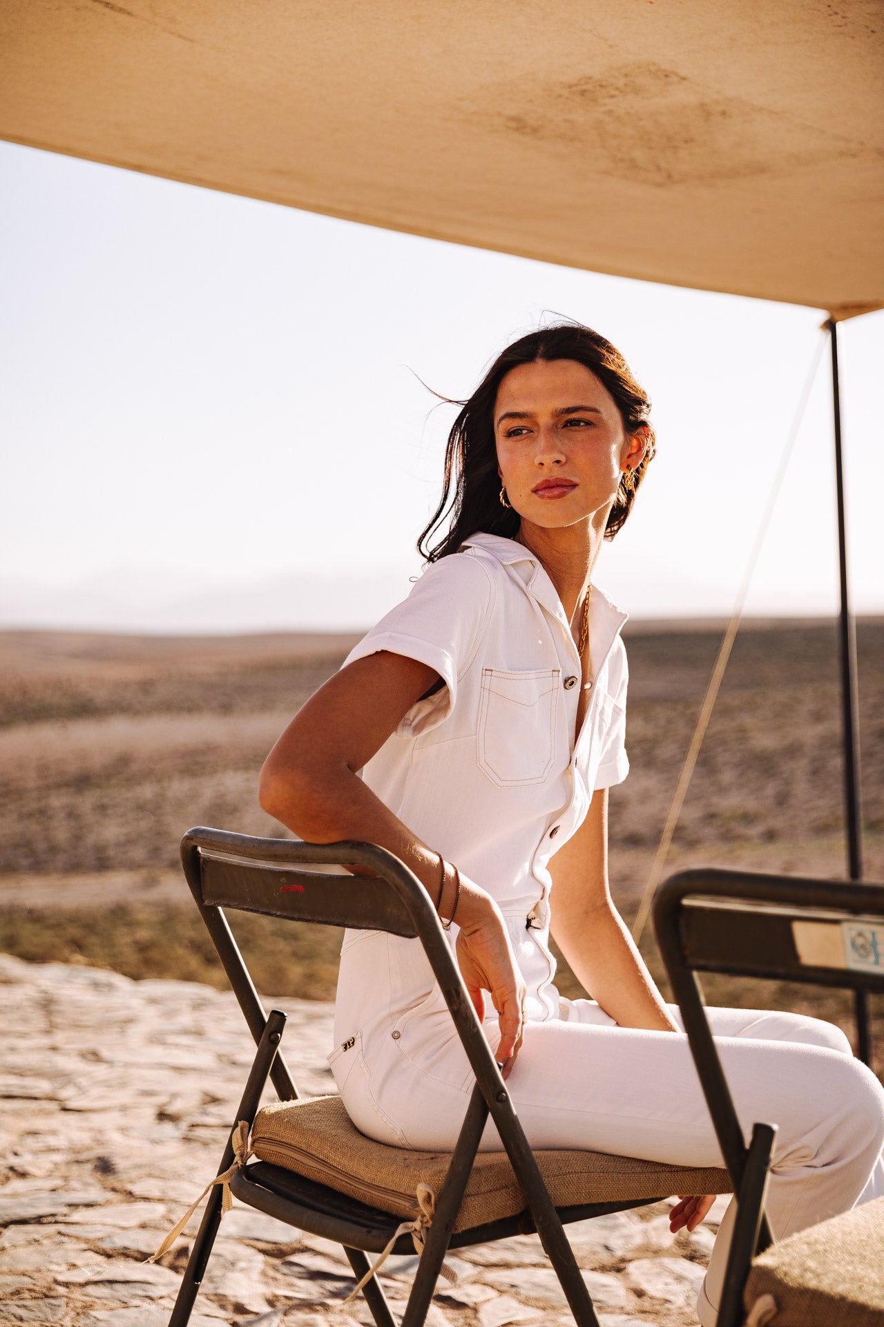 Combinaison en denim Femme Tifany Andalousia off white | Freeman T. Porter