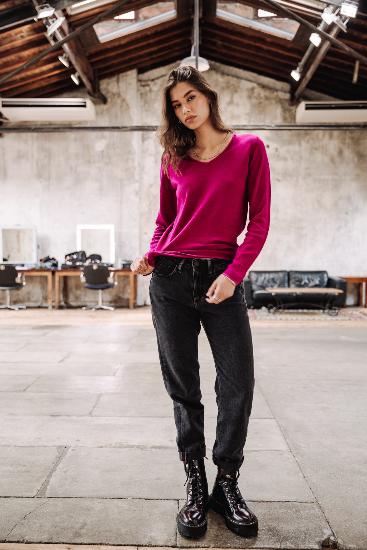 Pull ajusté Femme Lorelia festival fuchsia | Freeman T. Porter