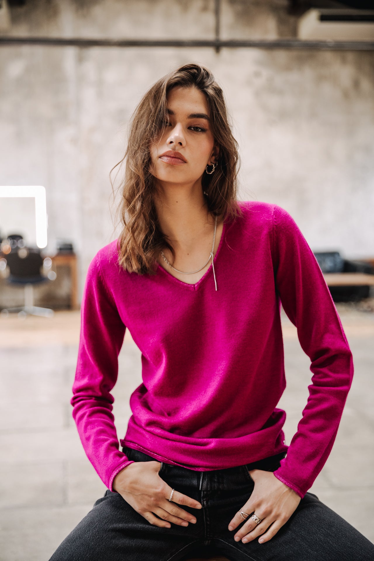 Pull ajusté Femme Lorelia festival fuchsia | Freeman T. Porter