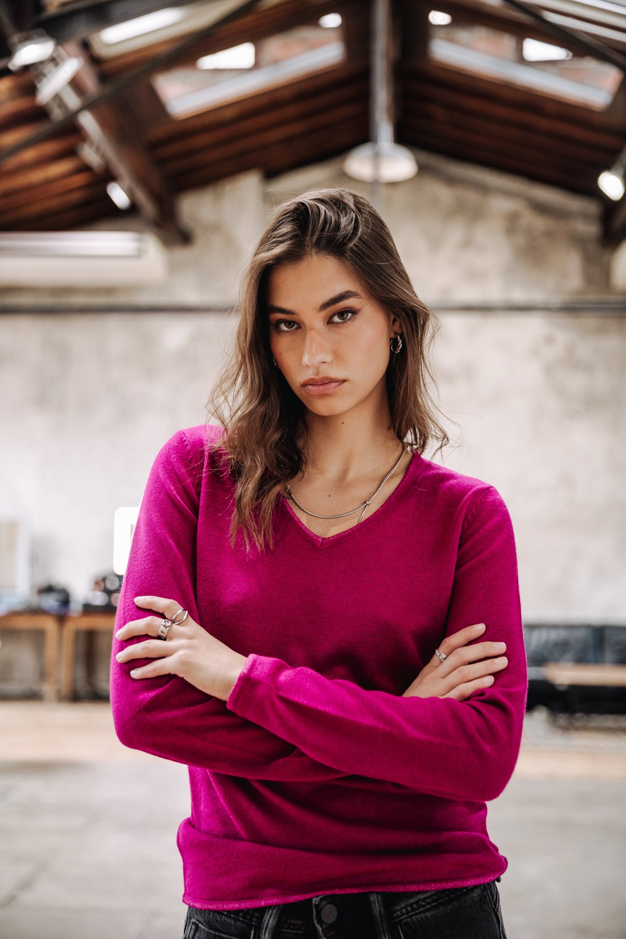 Pull ajusté Femme Lorelia festival fuchsia | Freeman T. Porter
