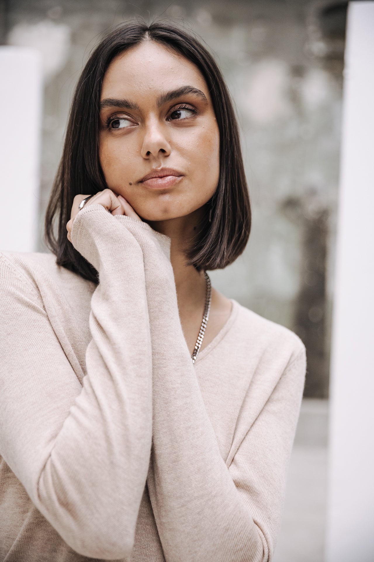 Pull ajusté Femme Lorelia beige | Freeman T. Porter