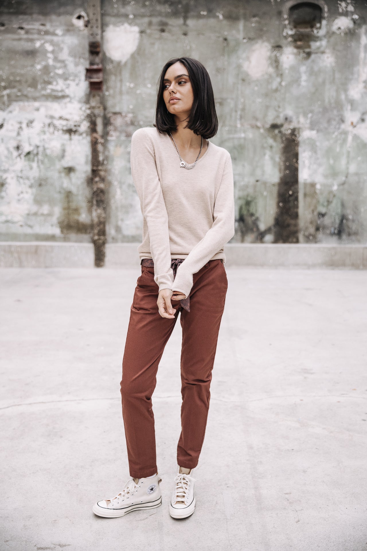 Pull ajusté Femme Lorelia beige | Freeman T. Porter