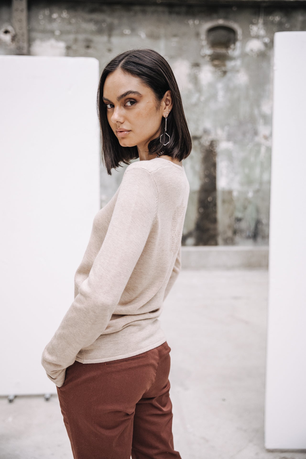 Pull ajusté Femme Lorelia beige | Freeman T. Porter