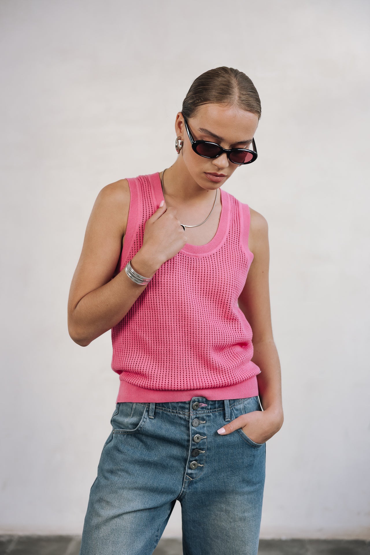 Débardeur en maille Femme Dulcia Mesh bubblegum | Freeman T. Porter