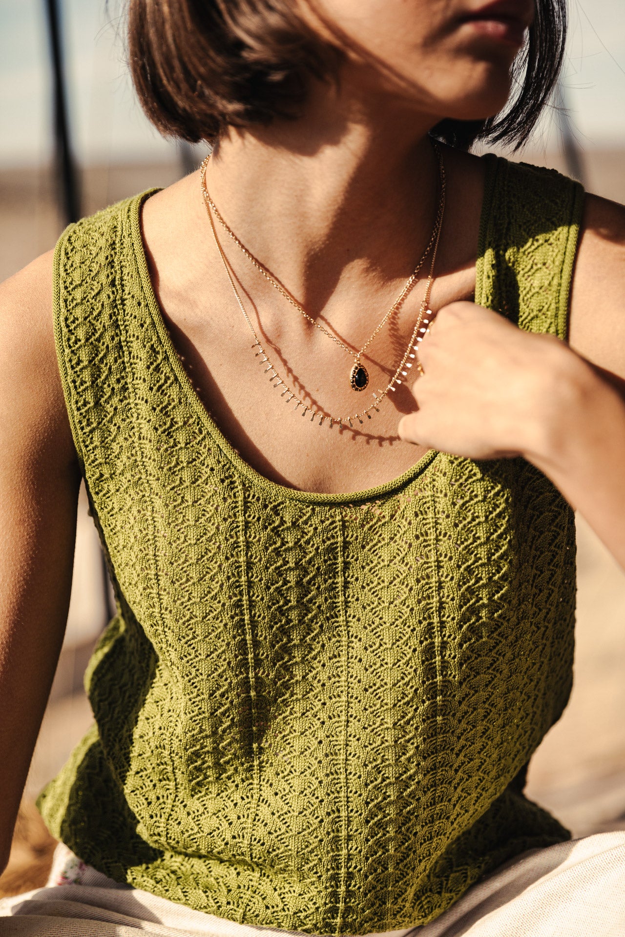 Débardeur Mujer Dulcia Pointelle moss | Freeman T. Porter