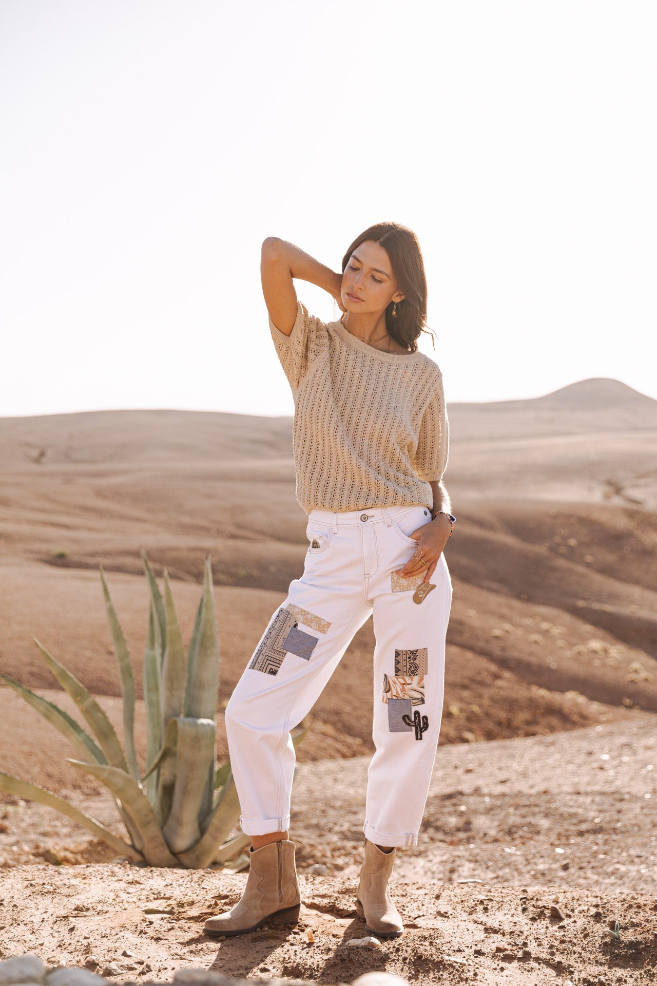 Pullover aus Lochstrick Frau Peronelle LX gold | Freeman T. Porter