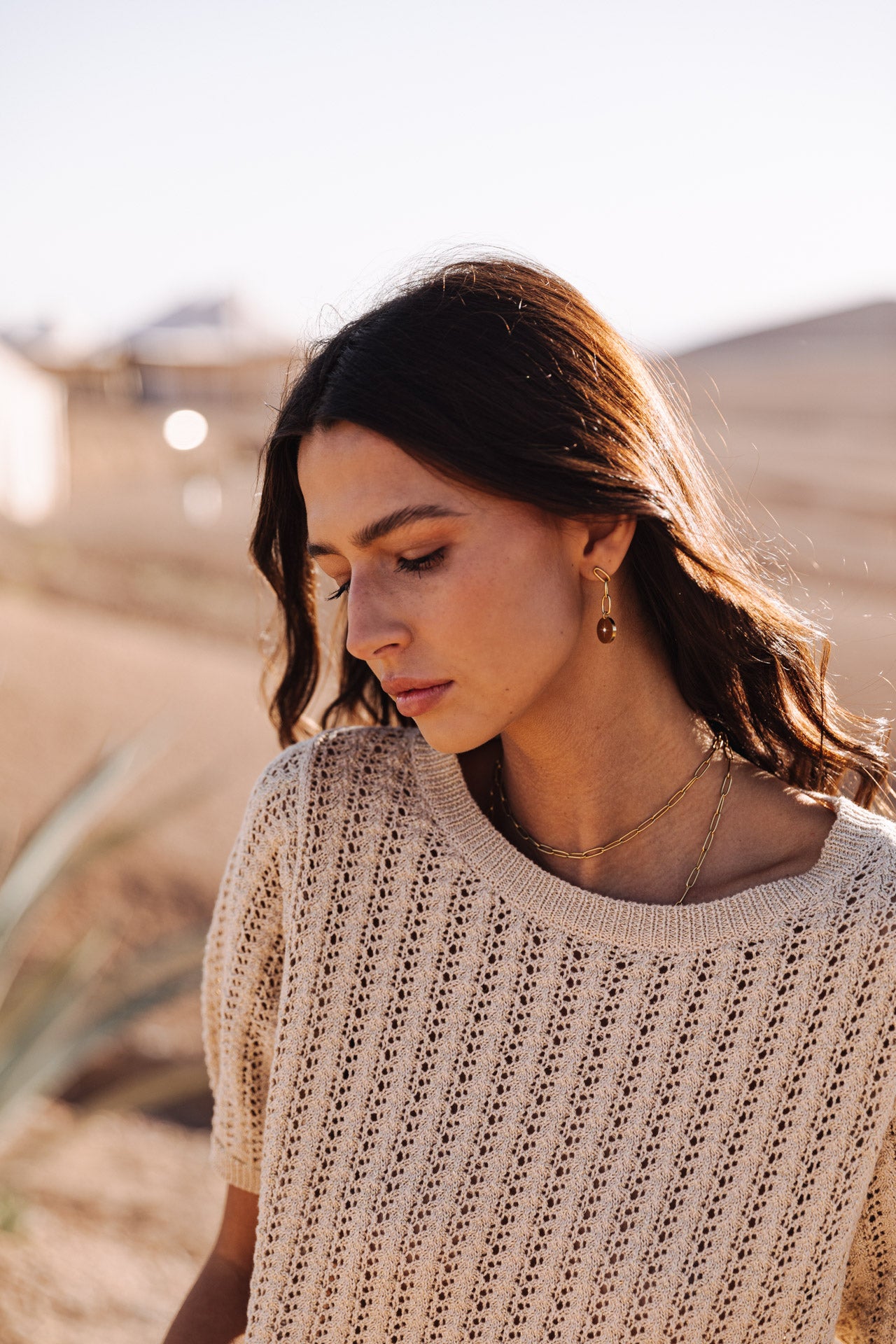 Pullover aus Lochstrick Frau Peronelle LX gold | Freeman T. Porter