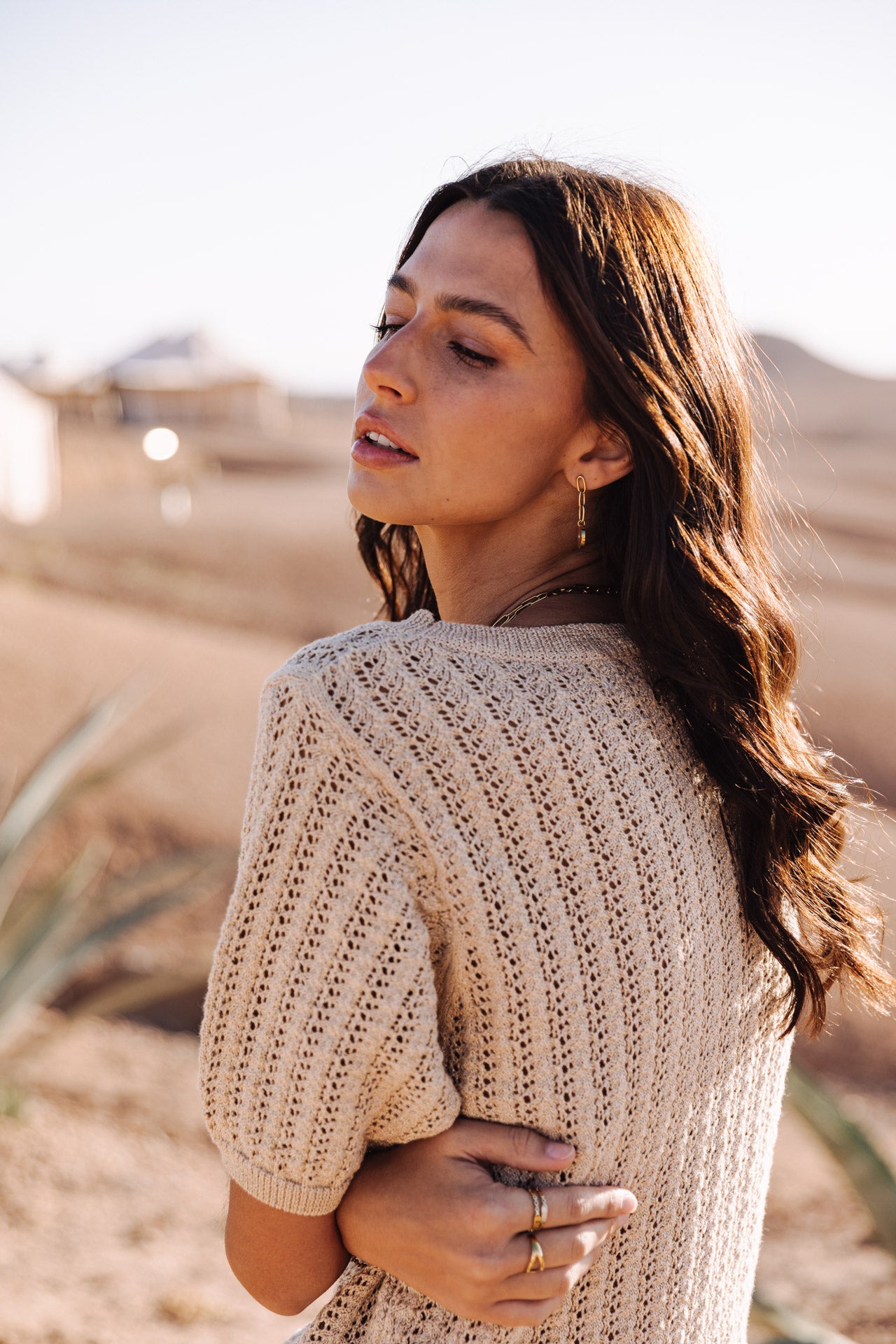 Pullover aus Lochstrick Frau Peronelle LX gold | Freeman T. Porter