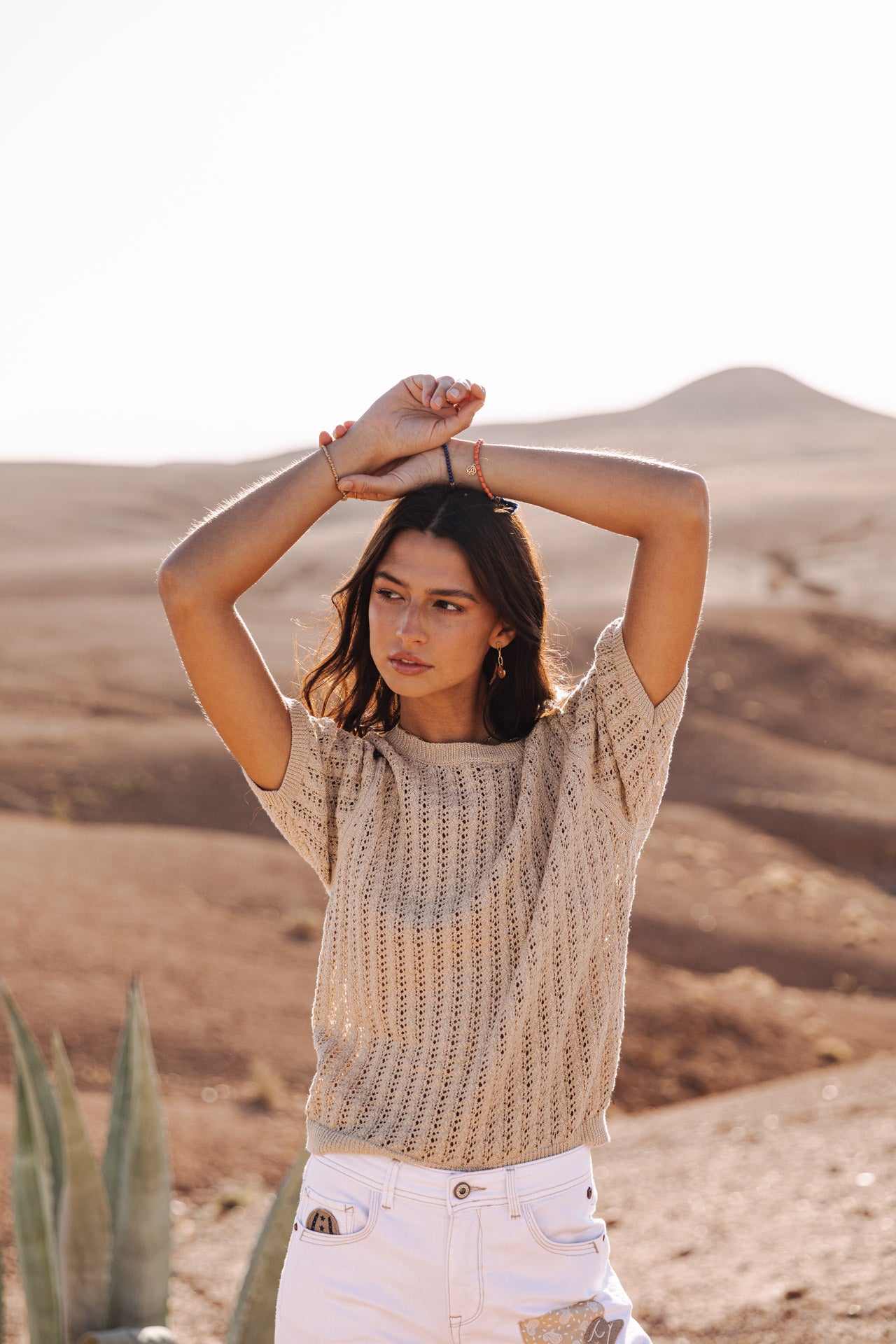 Pullover aus Lochstrick Frau Peronelle LX gold | Freeman T. Porter