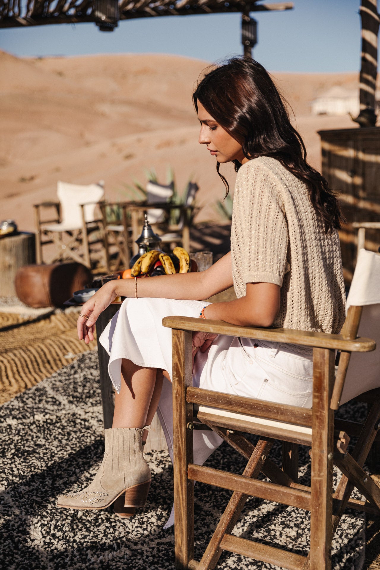 Pullover aus Lochstrick Frau Peronelle LX gold | Freeman T. Porter