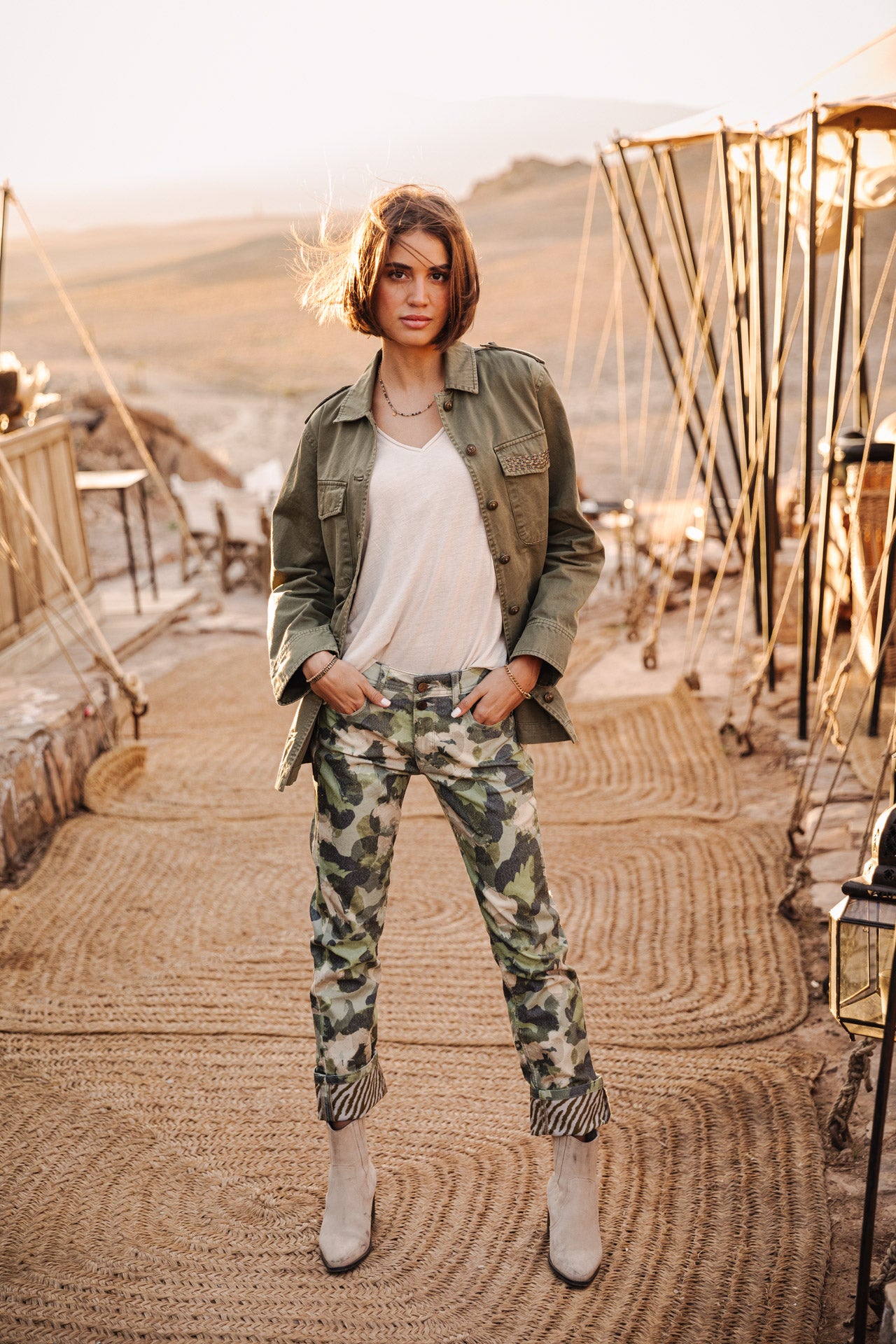 Veste cargo Femme Maylis Wild light khaki | Freeman T. Porter