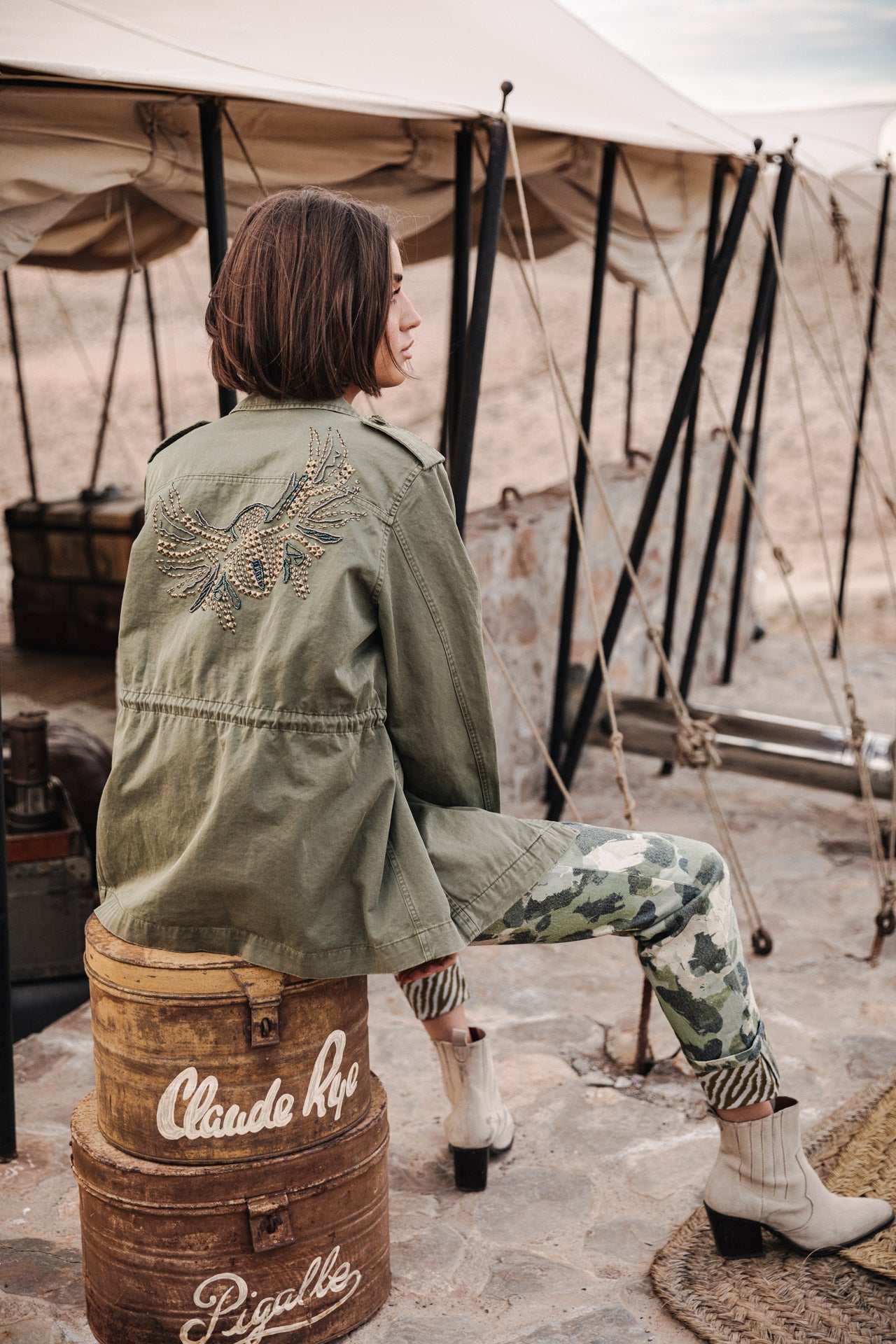 Veste cargo Femme Maylis Wild light khaki | Freeman T. Porter