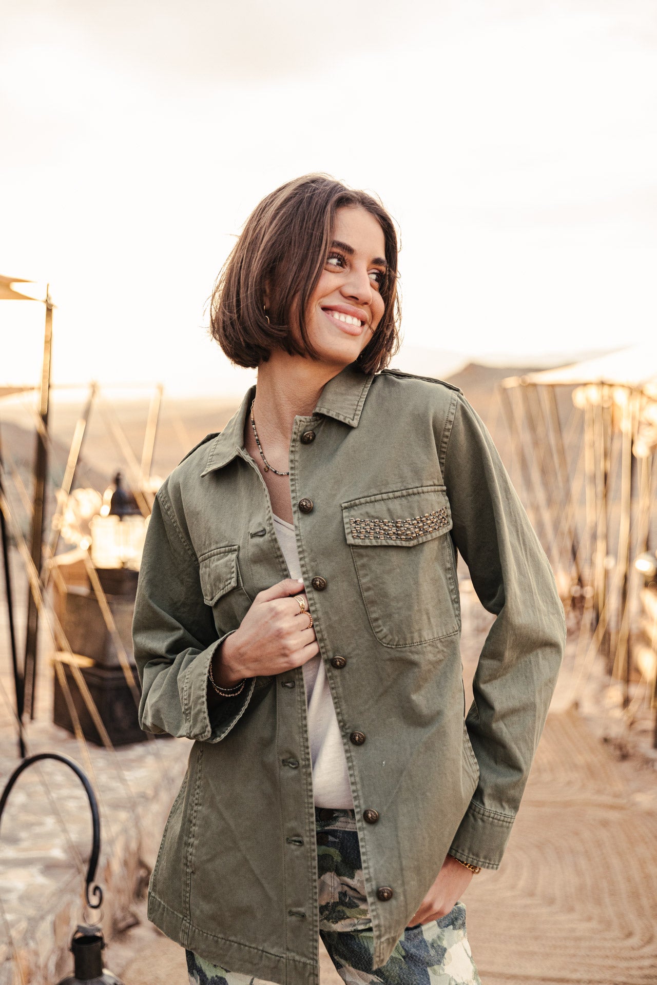 Veste cargo Femme Maylis Wild light khaki | Freeman T. Porter