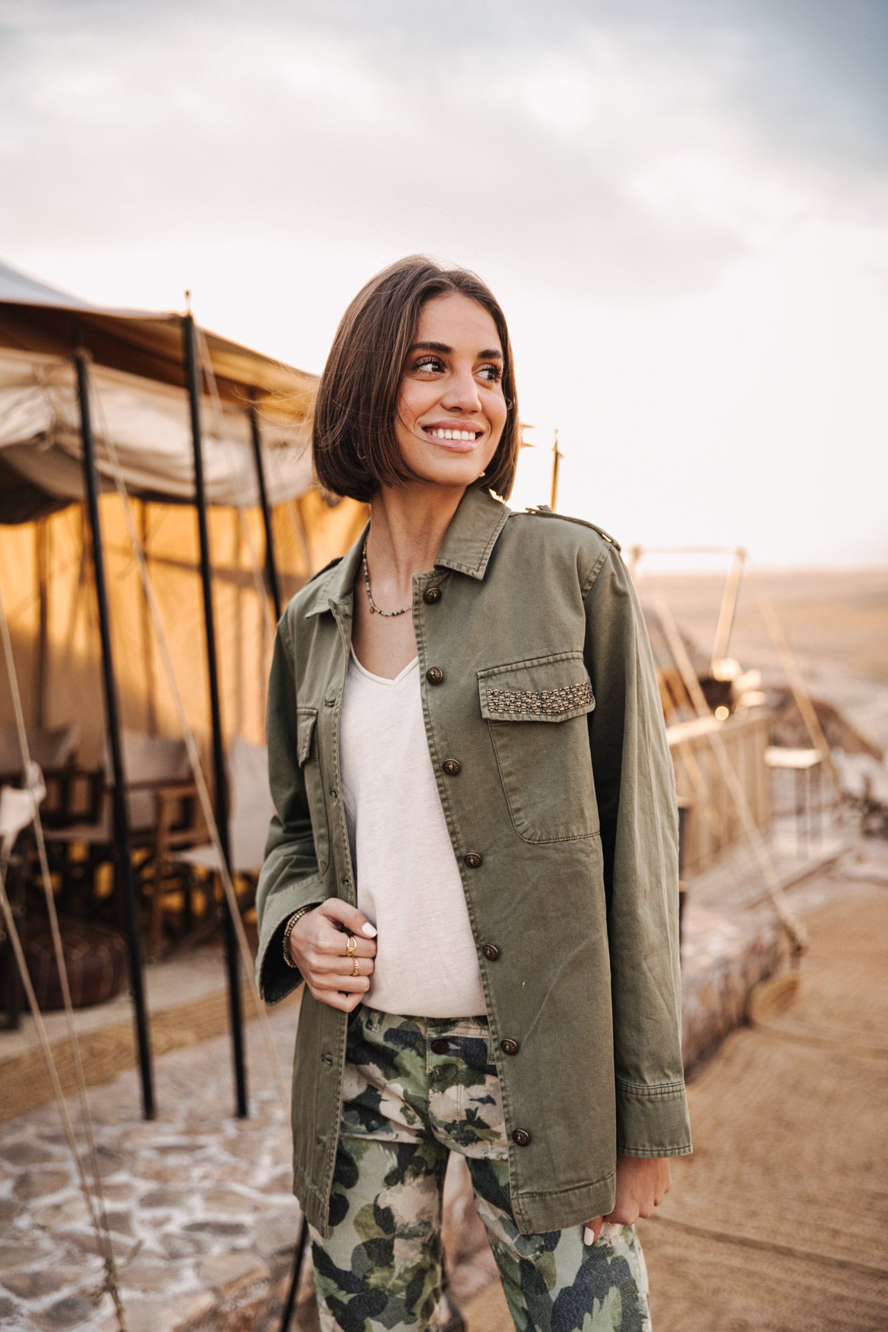 Veste cargo Femme Maylis Wild light khaki | Freeman T. Porter