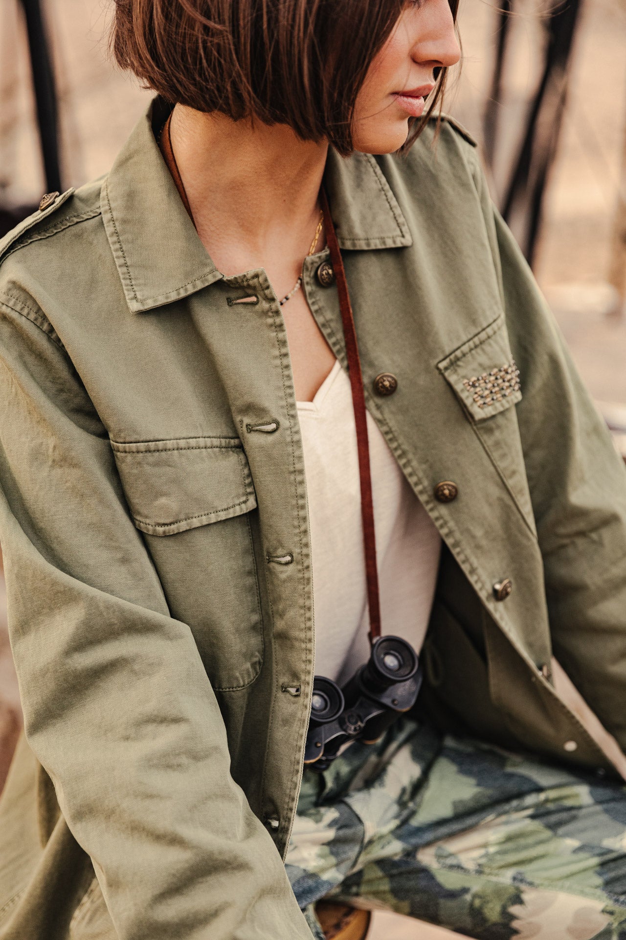 Veste cargo Femme Maylis Wild light khaki | Freeman T. Porter