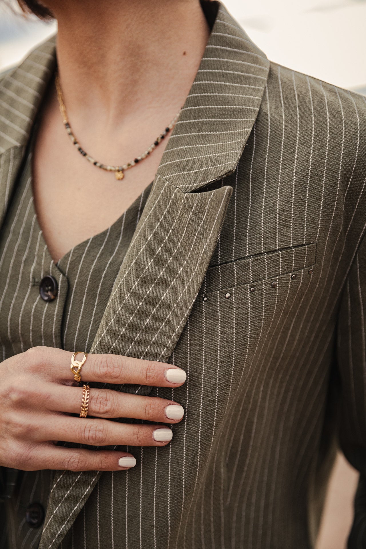 Blazer cropped Femme Oceane Corsaire olivine | Freeman T. Porter