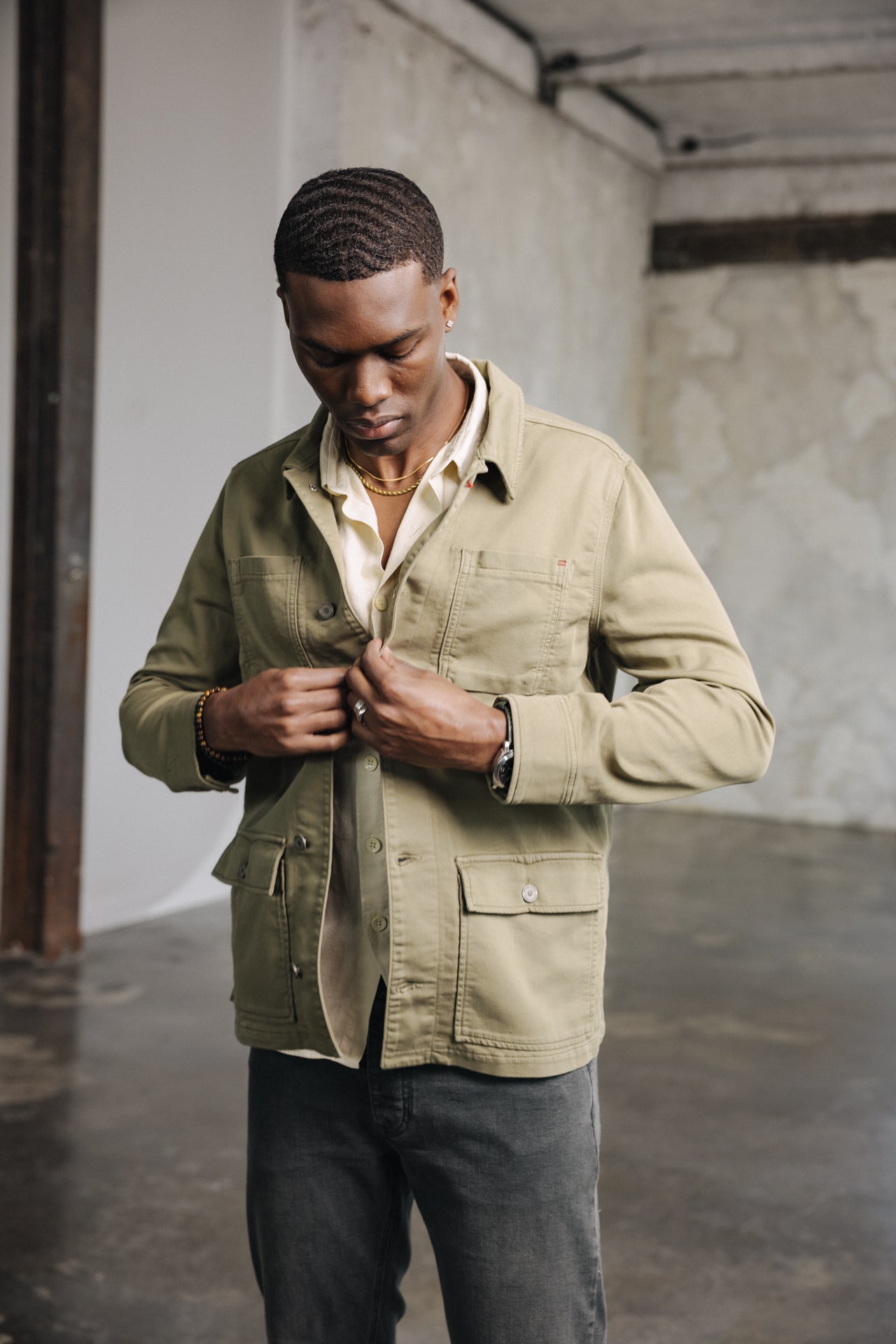 Veste chemise Homme Luck Epic deep lichen green | Freeman T. Porter
